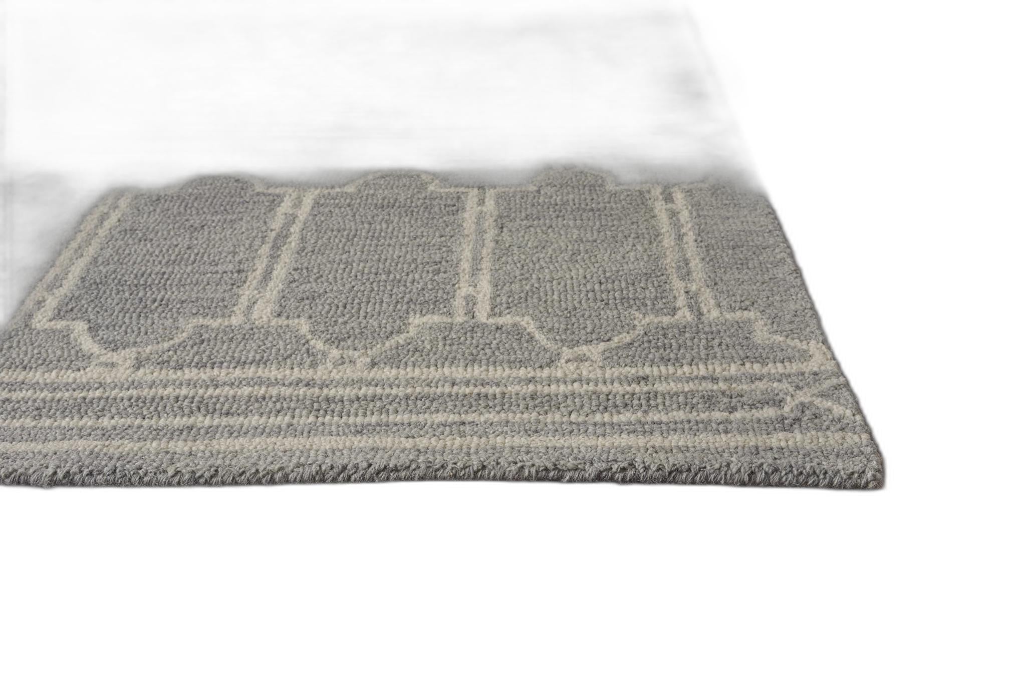 8' x 10'  Wool Grey Area Rug