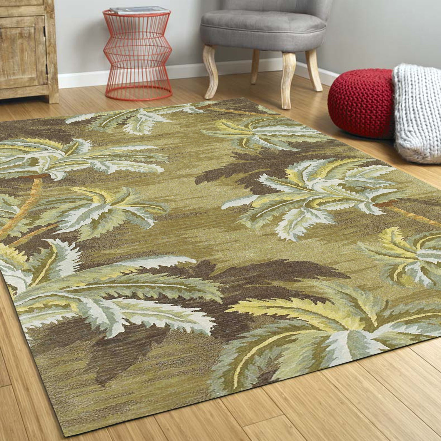 5' x 8'  Wool Moss Area Rug