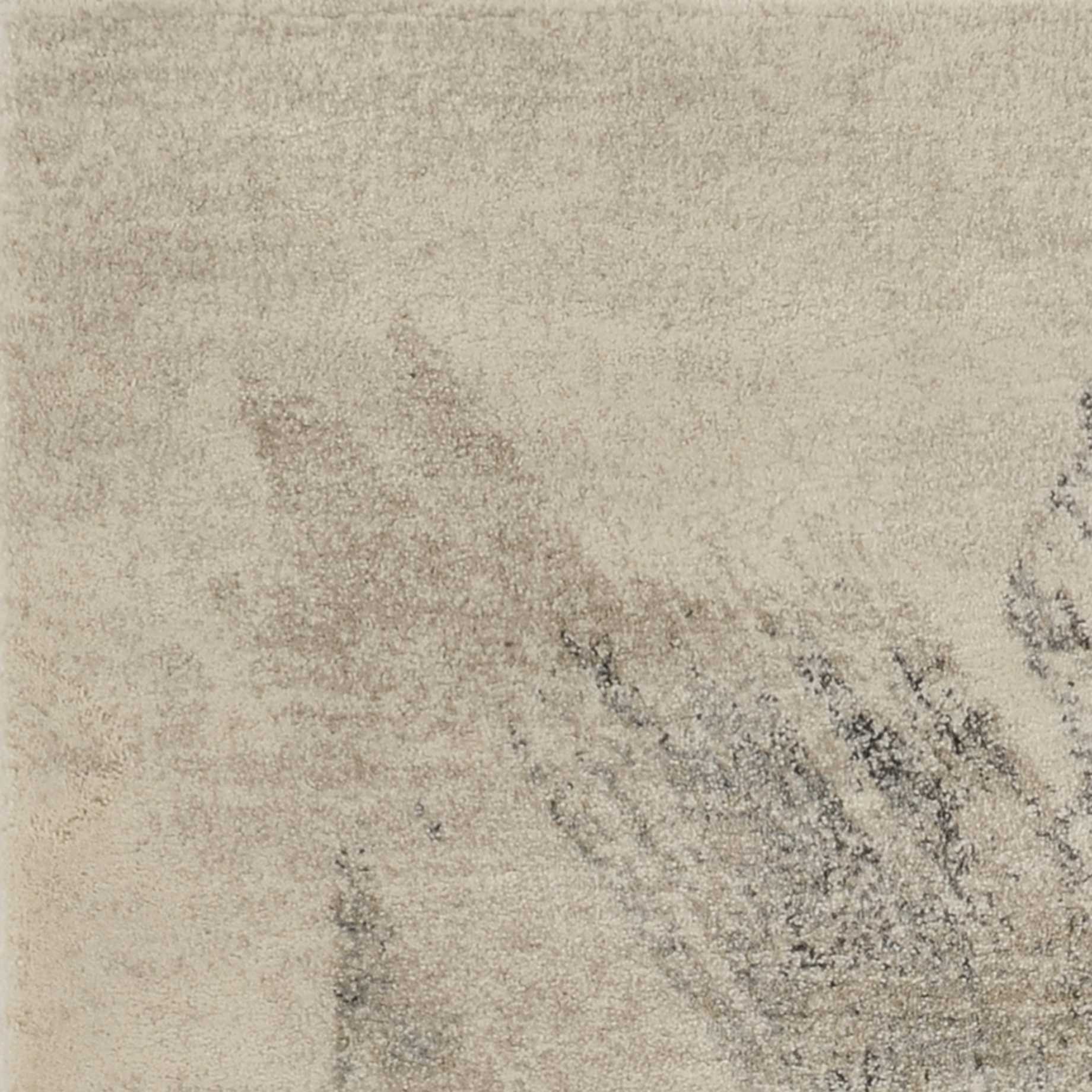 8'x10' Ivory Grey Machine Woven Abstract Brushstrokes Indoor Area Rug