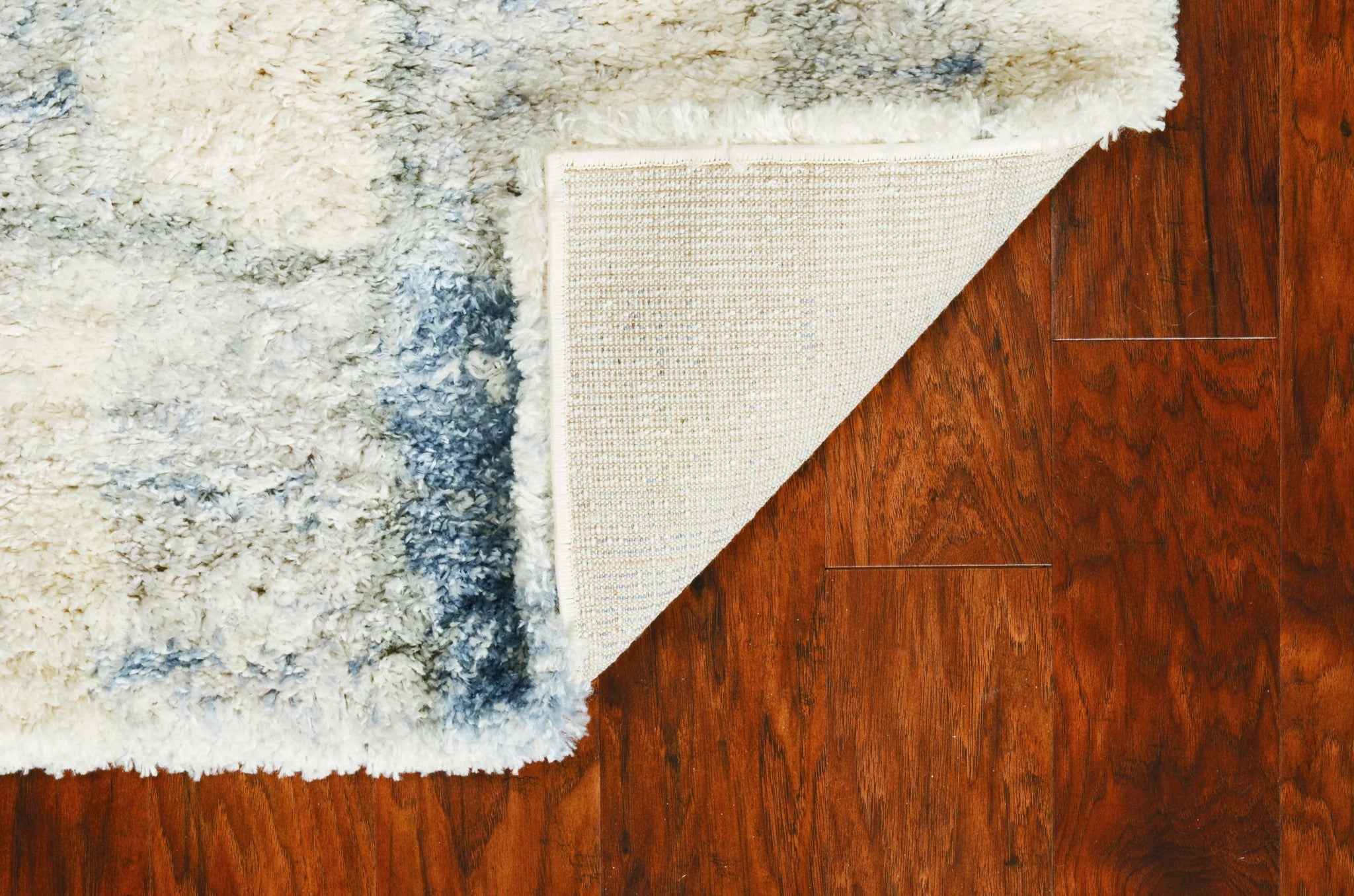 9'x13' Ivory Blue Machine Woven Color Block Abstract Indoor Area Rug Default Title