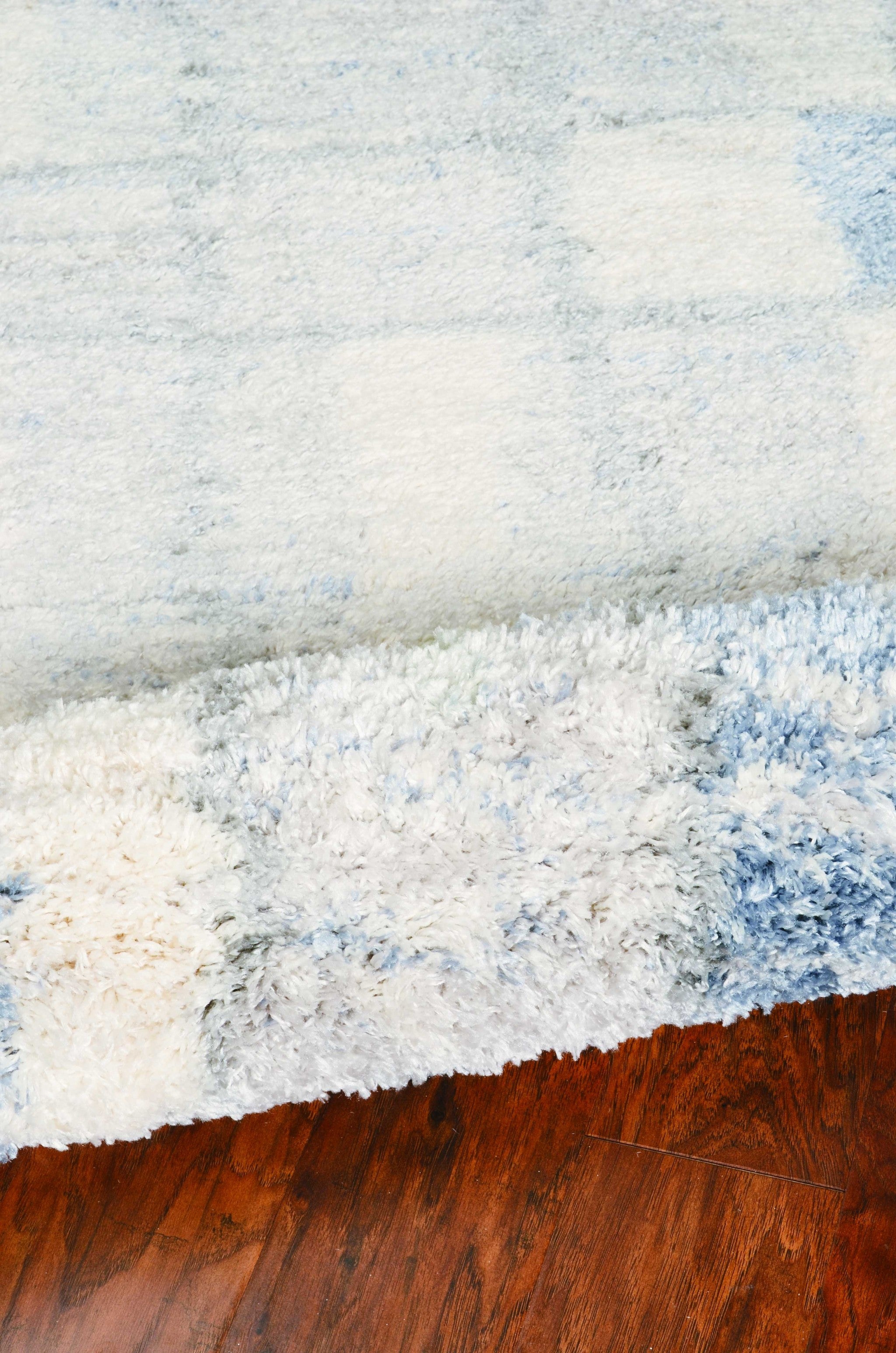 9'x13' Ivory Blue Machine Woven Color Block Abstract Indoor Area Rug Default Title