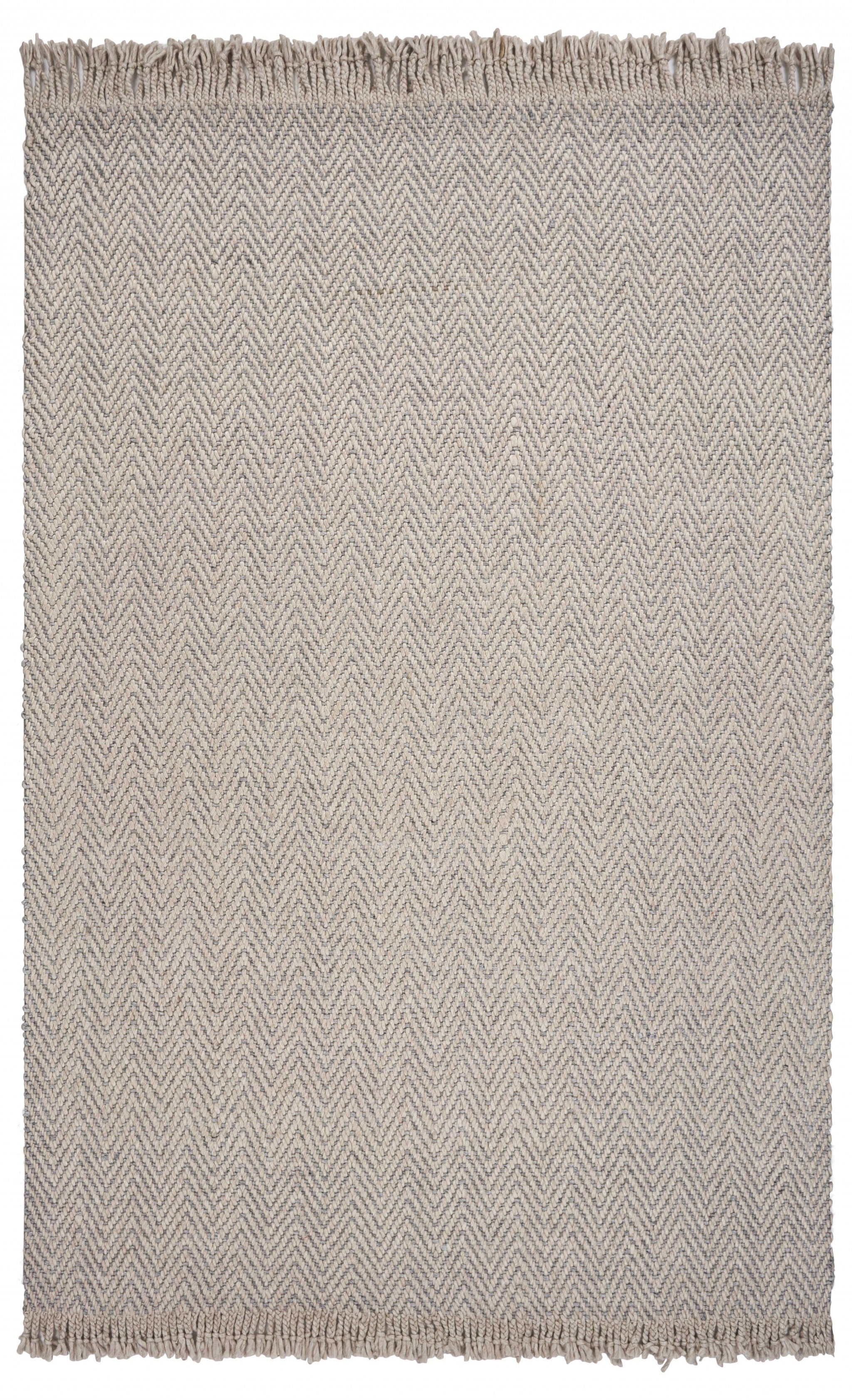 8'x10' Oatmeal Beige Hand Woven Herringbone Indoor Area Rug Default Title