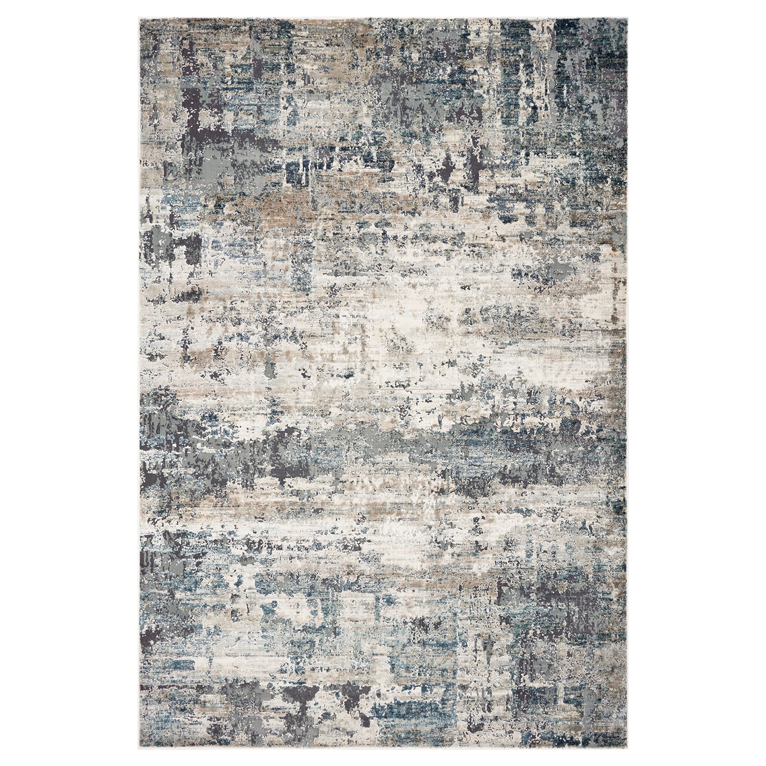 8 x 13  Ivory and Multi Gray Area Rug