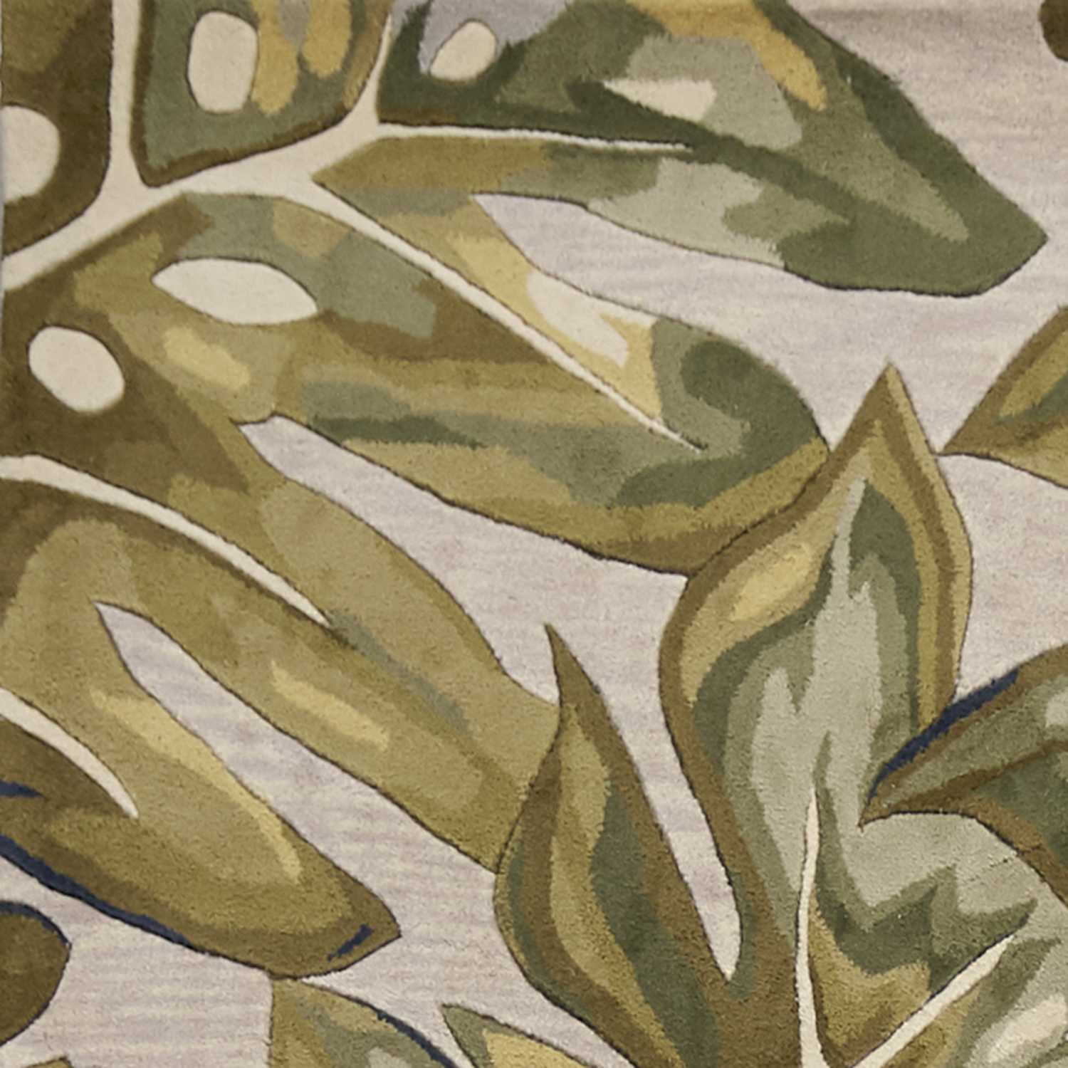 8'x11' Green Hand Tufted Oversized Tropical Leaves Indoor Area Rug Default Title
