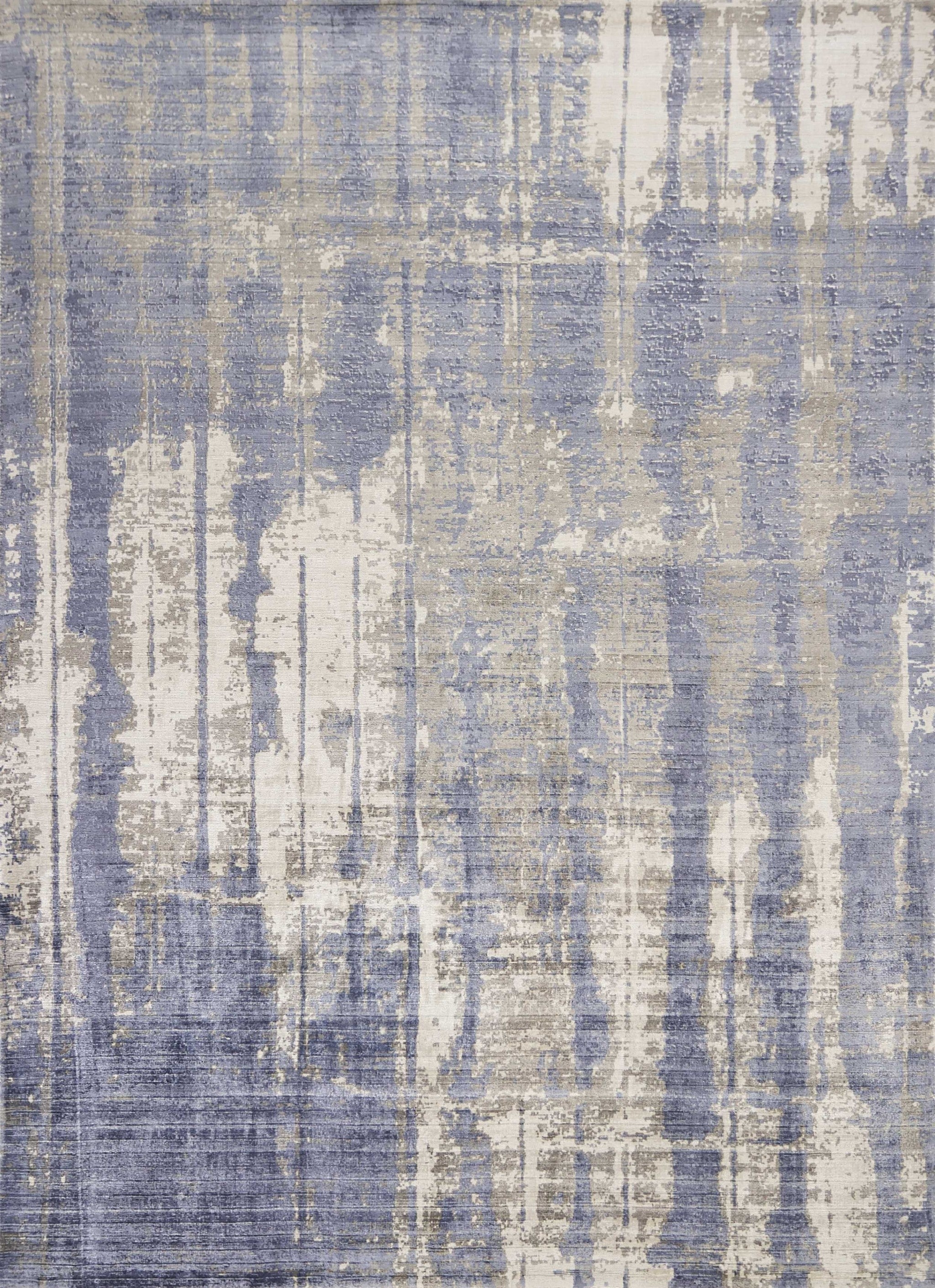 7' x 10'  Viscose Grey or  Blue Area Rug Default Title