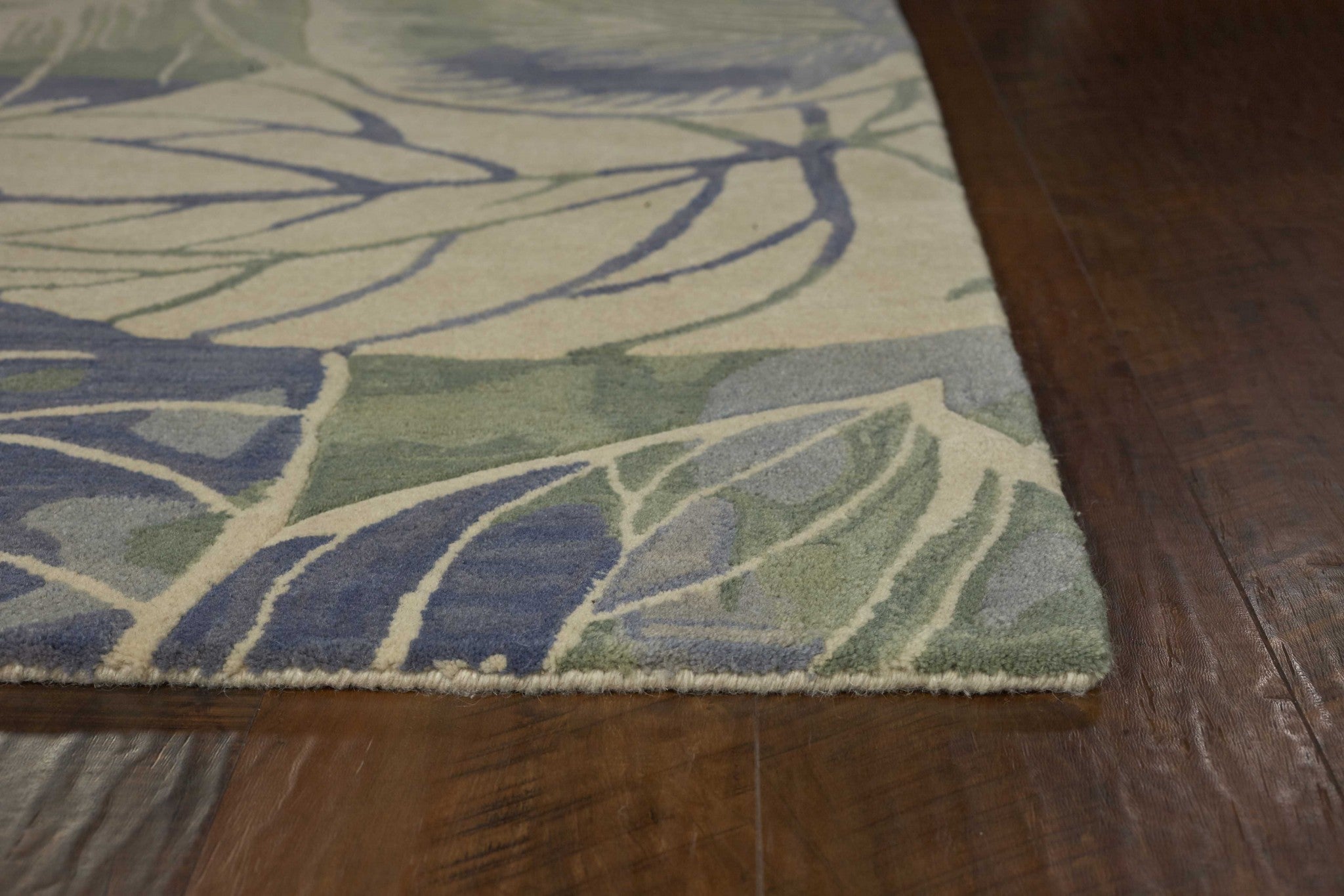 9'x12' Blue Green Hand Tufted Caladium Indoor Area Rug