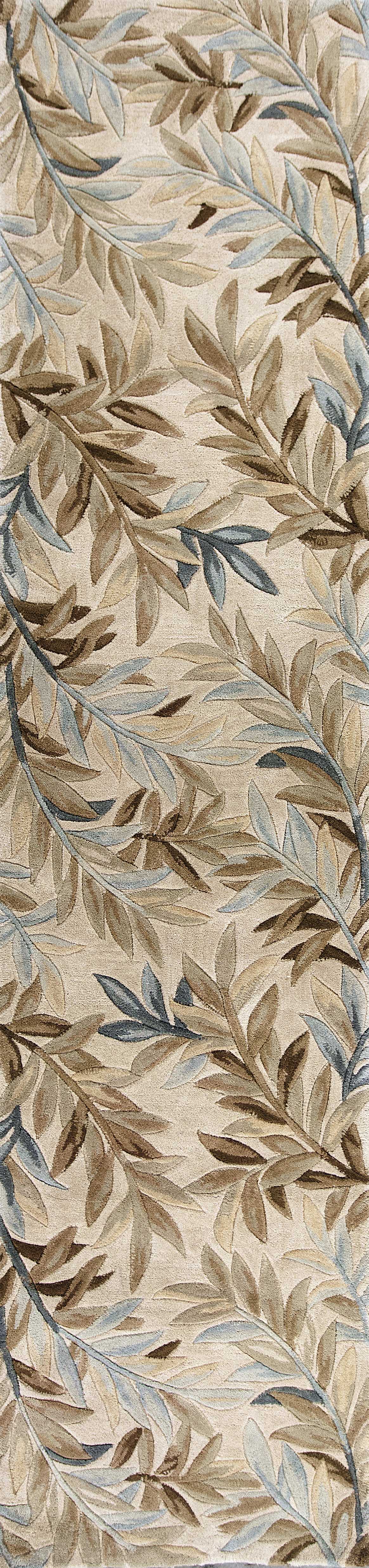 9'x12' Ivory Hand Tufted Pinnate Fronds Indoor Area Rug