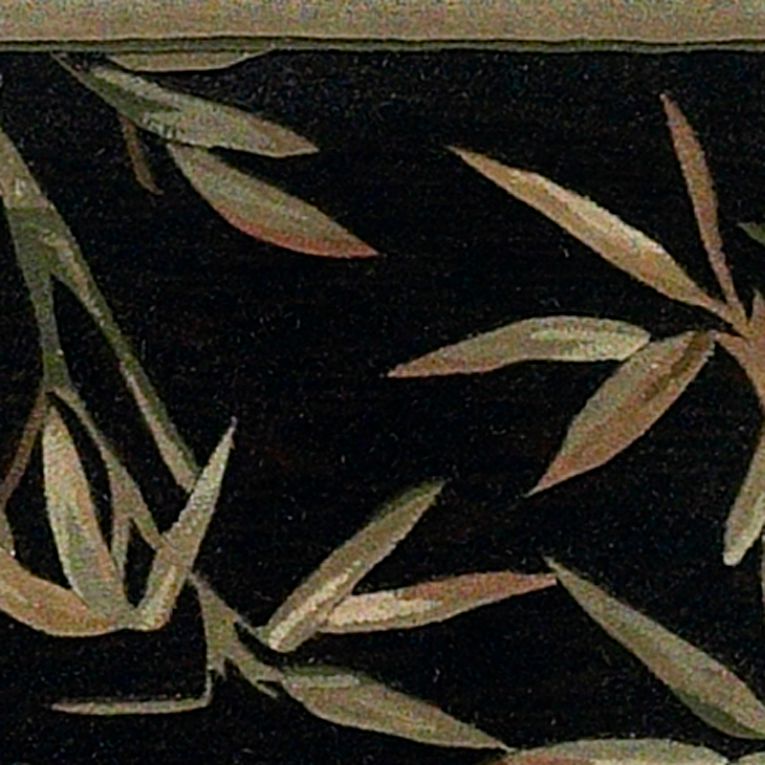 8' x 11'  Wool Black and Bamboo Area Rug