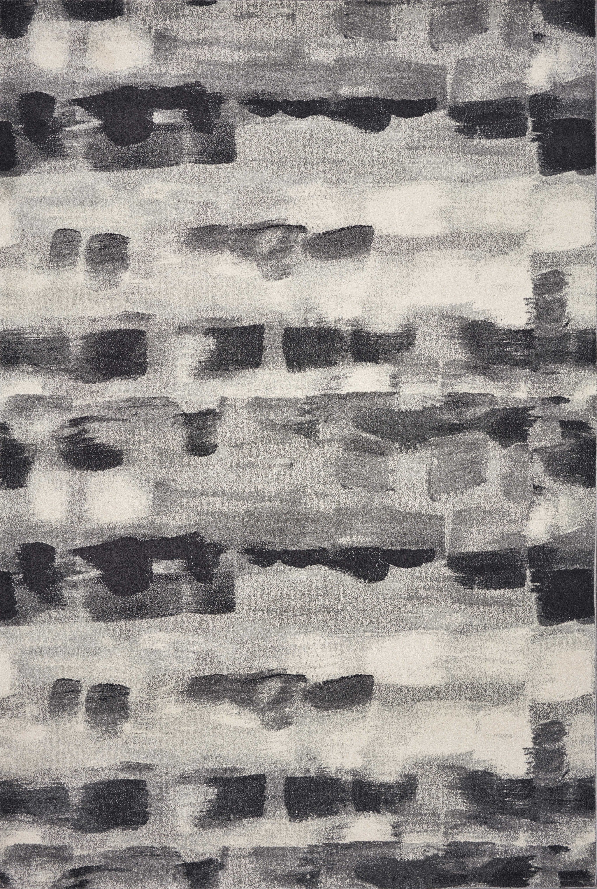 10'x13' Shades of Grey Machine Woven Abstract Brushstroke Indoor Area Rug Default Title