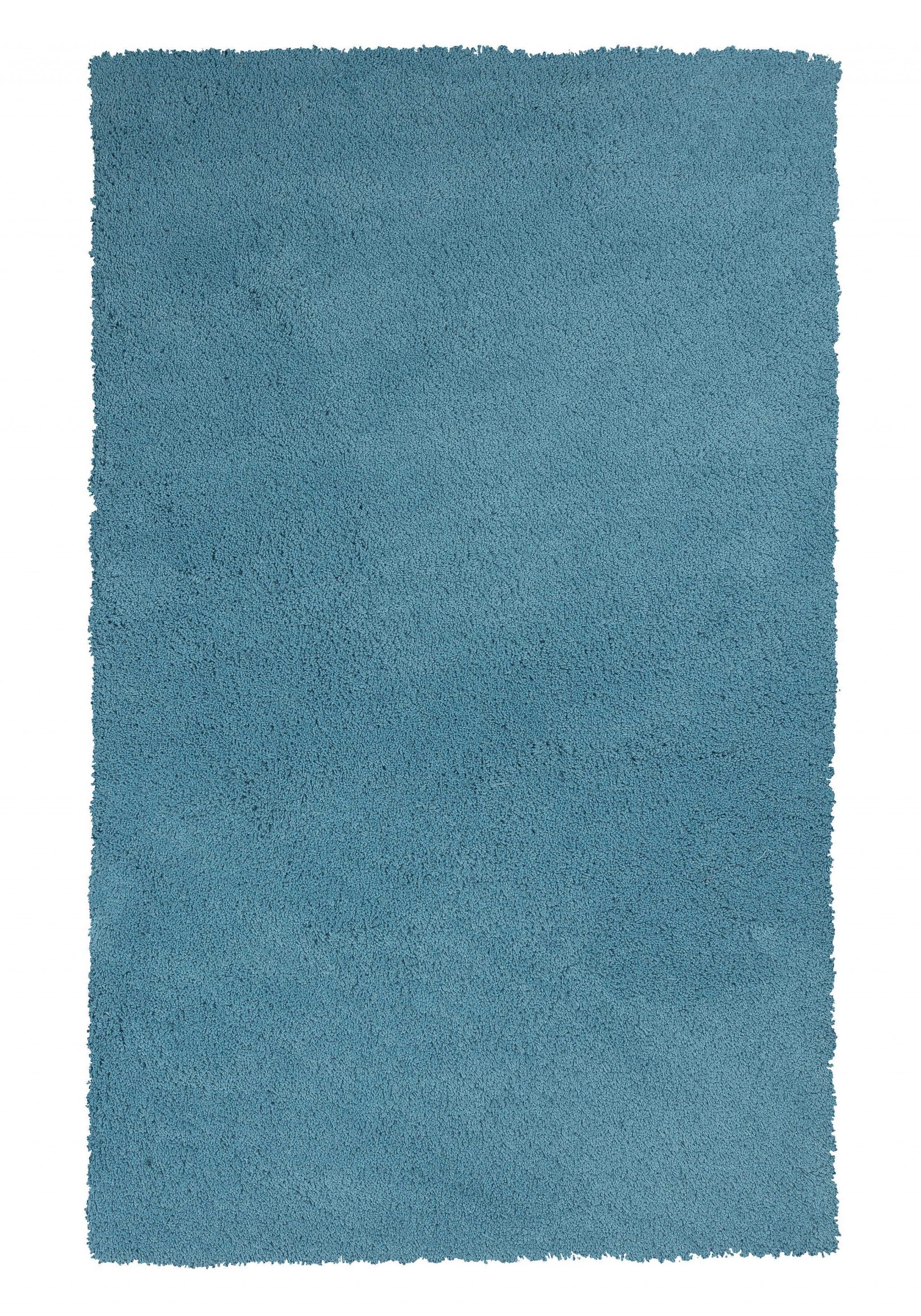 9' x13' Highlighter Blue Indoor Shag Rug