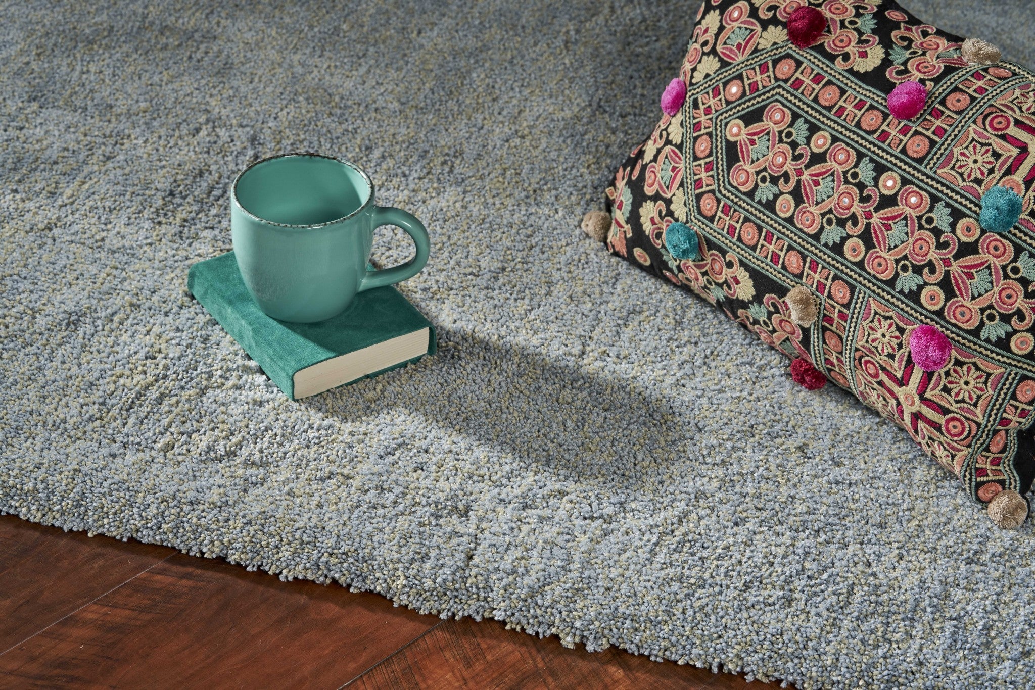 9' x 13' Blue Heather Indoor Shag Rug