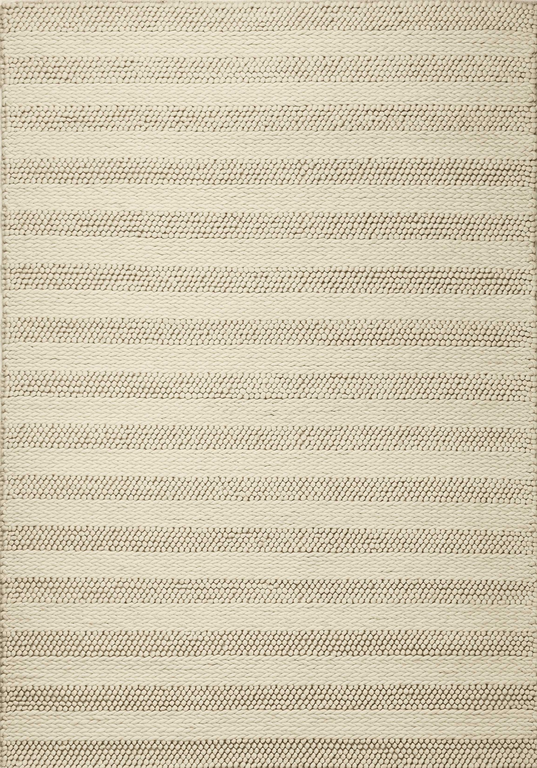 9' x 13' Wool White Area Rug