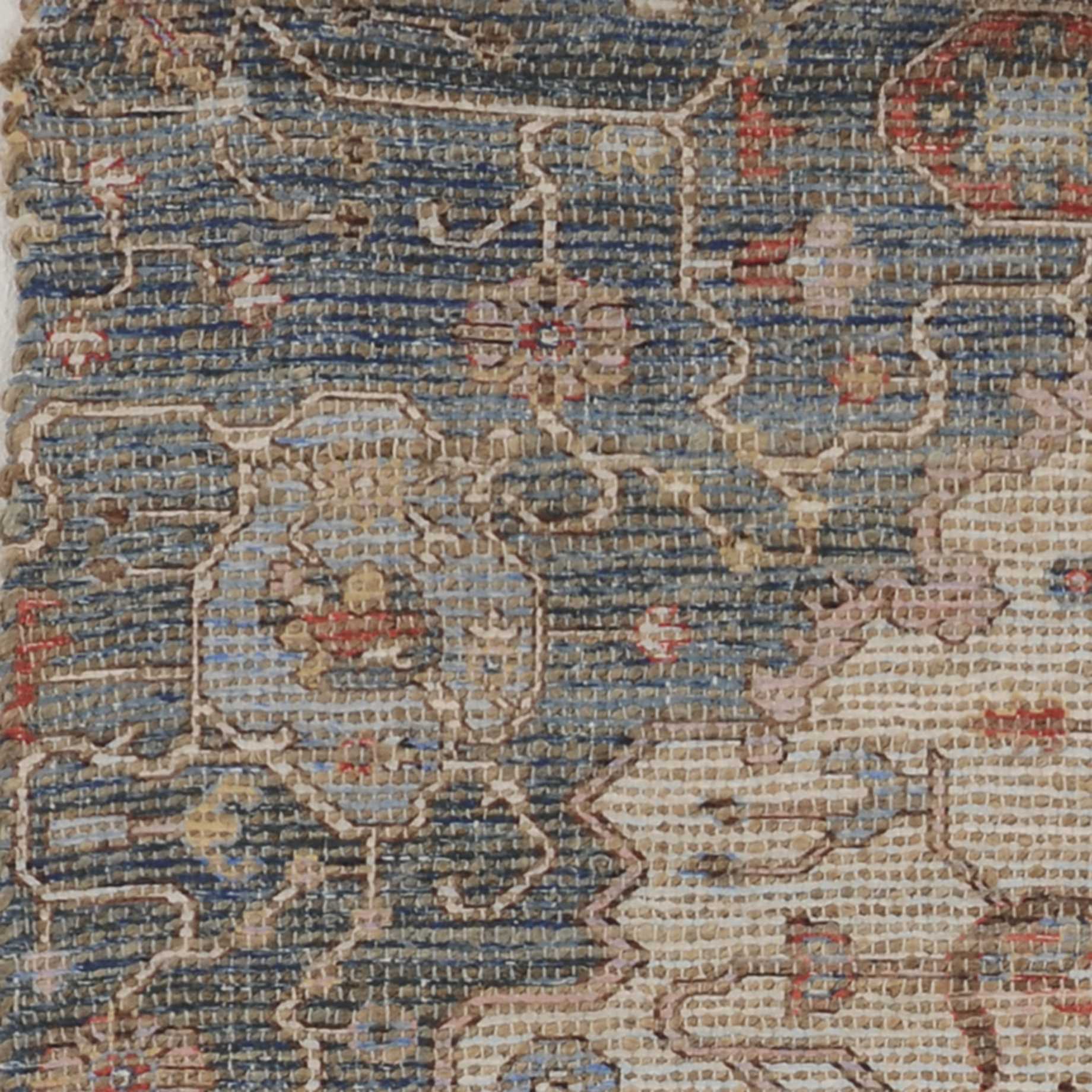 5' x 7' Blue or Red Vintage Diamond Jute Area Rug Default Title