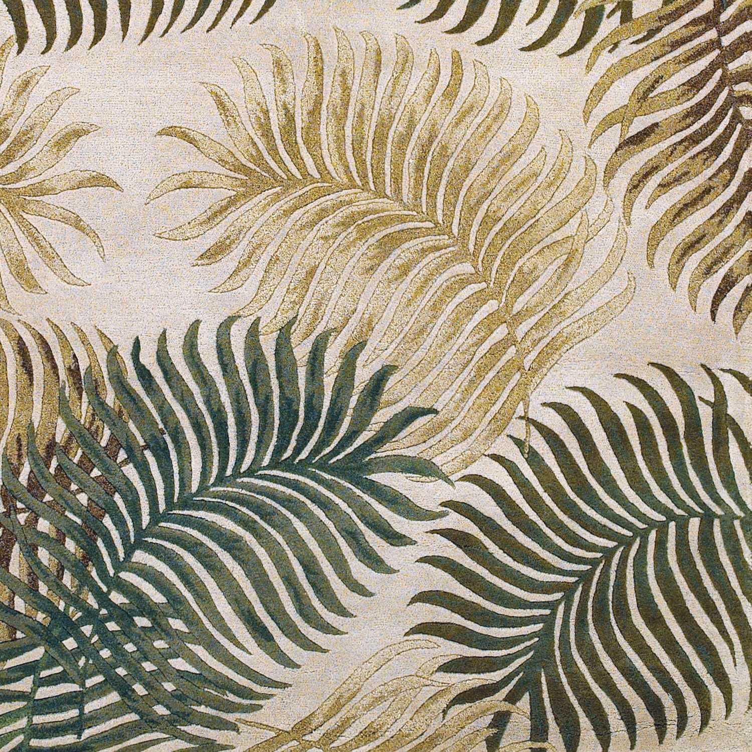 2' x 7' Blue or Sage Tropical Leaves Rug