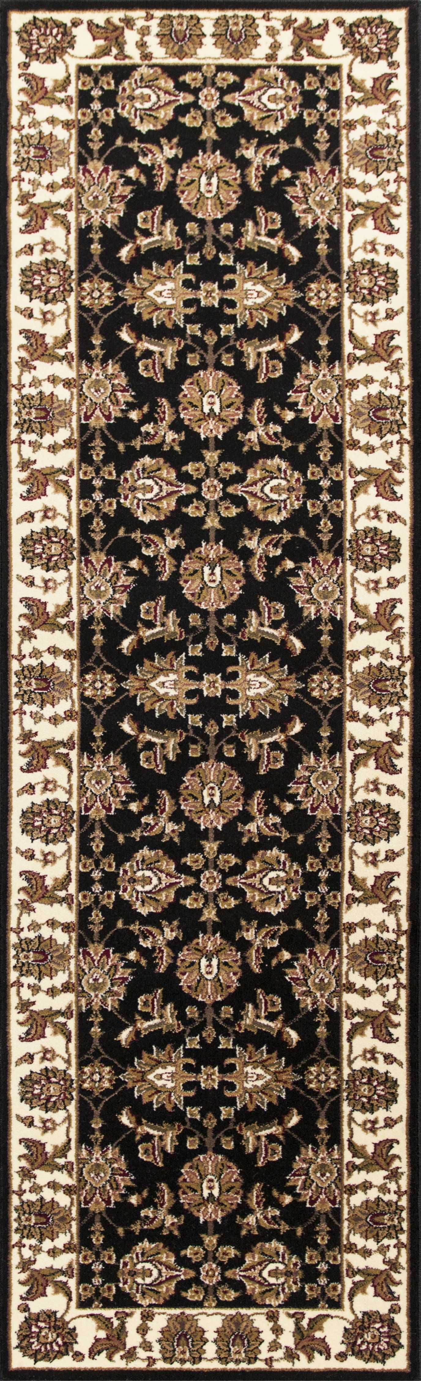 5' x 8' Black or Ivory Floral Bordered Area Rug