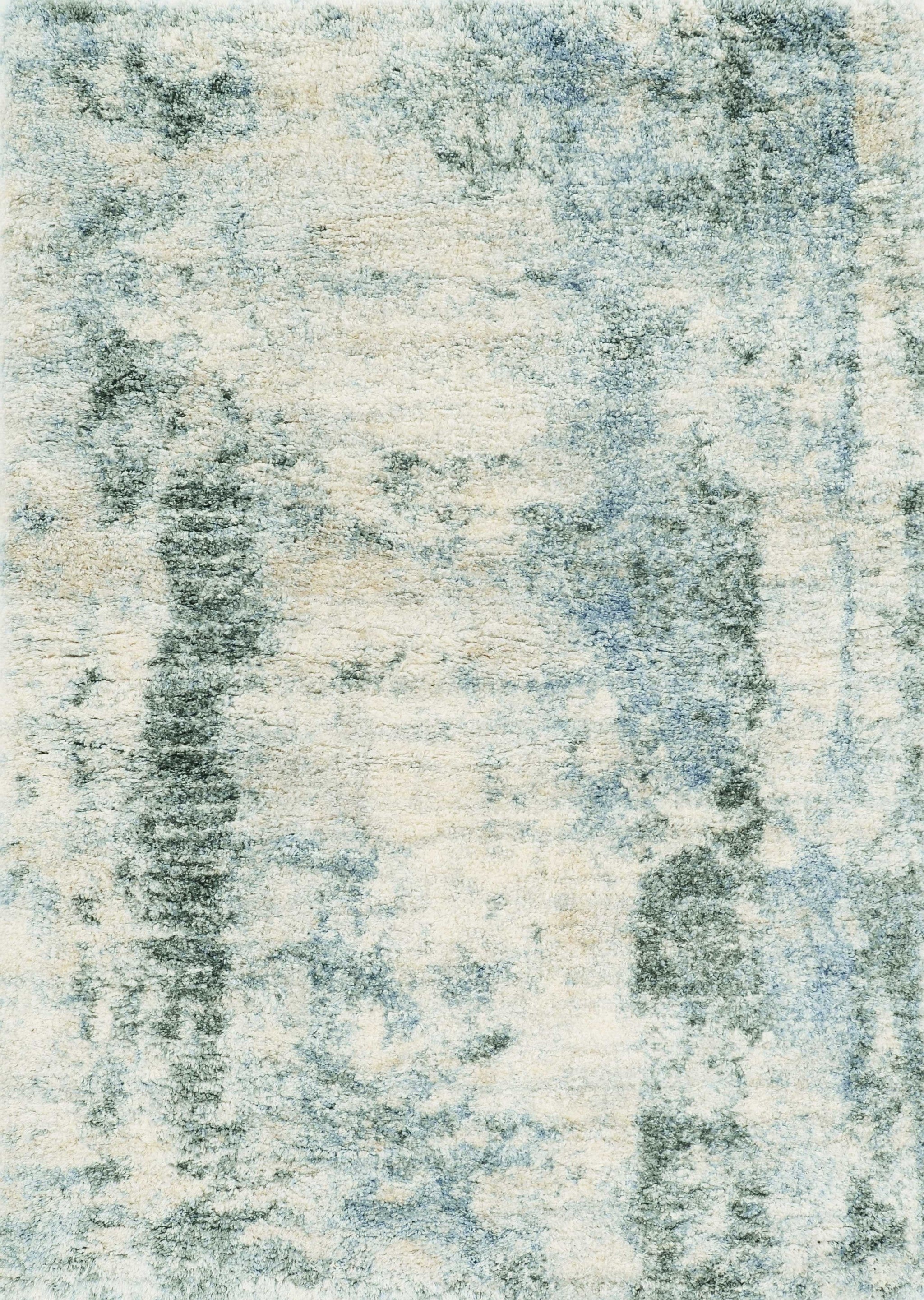 5'x8' Ivory Blue Machine Woven Abstract Indoor Area Rug Default Title