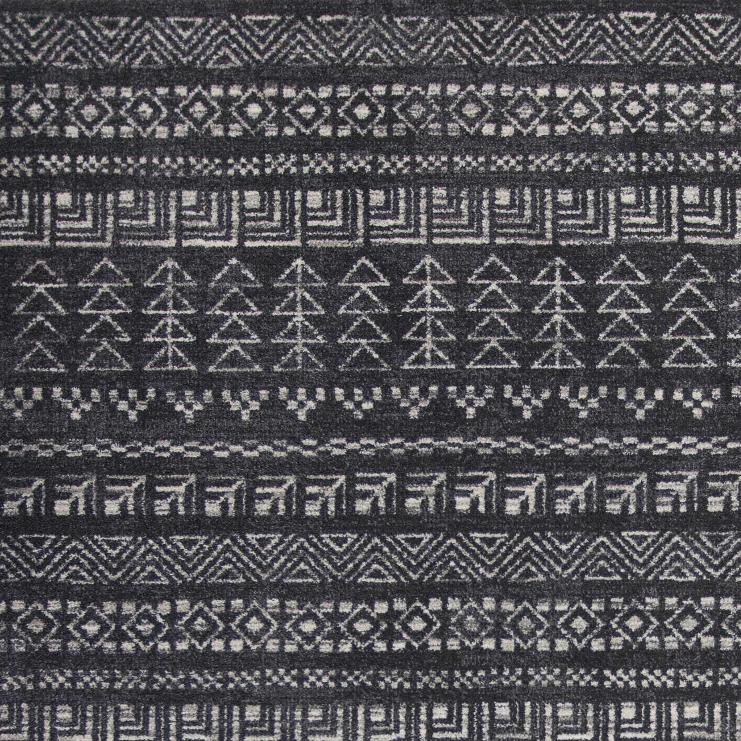 5' x 8' Charcoal Aztec Pattern Indoor Area Rug
