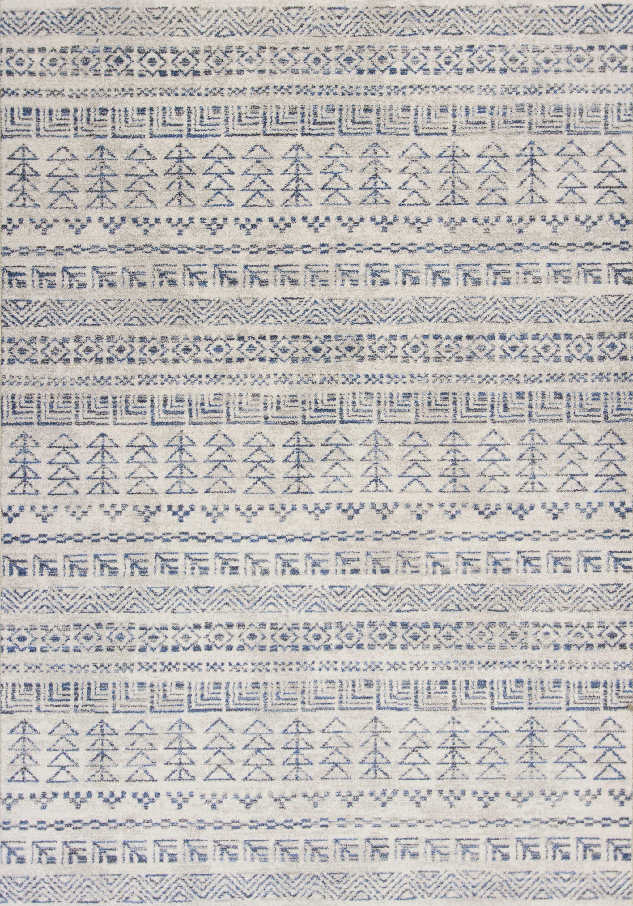 5'x8' Ivory Machine Woven Bohemian Tribal Indoor Area Rug Default Title