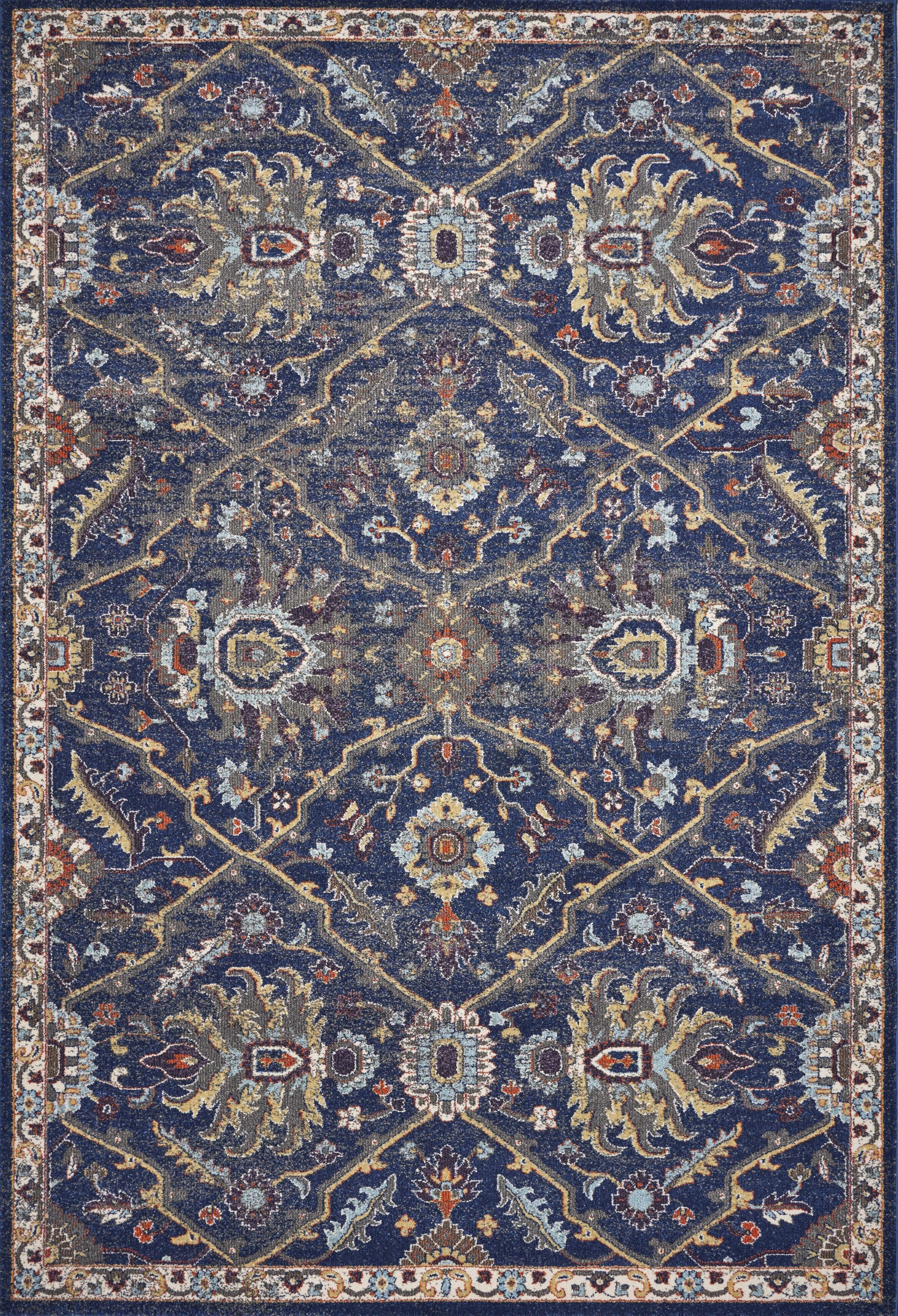 5'x8' Royal Blue Machine Woven Traditional Indoor Area Rug Default Title