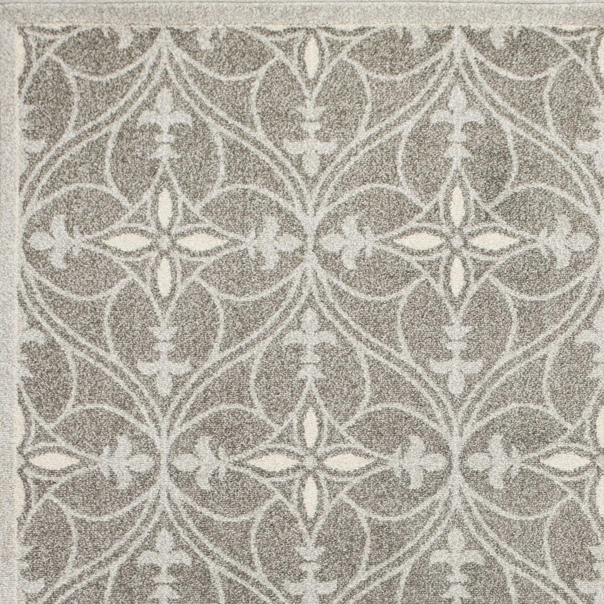 7'x10' Grey Machine Woven UV Treated Ogee Indoor Outdoor Area Rug