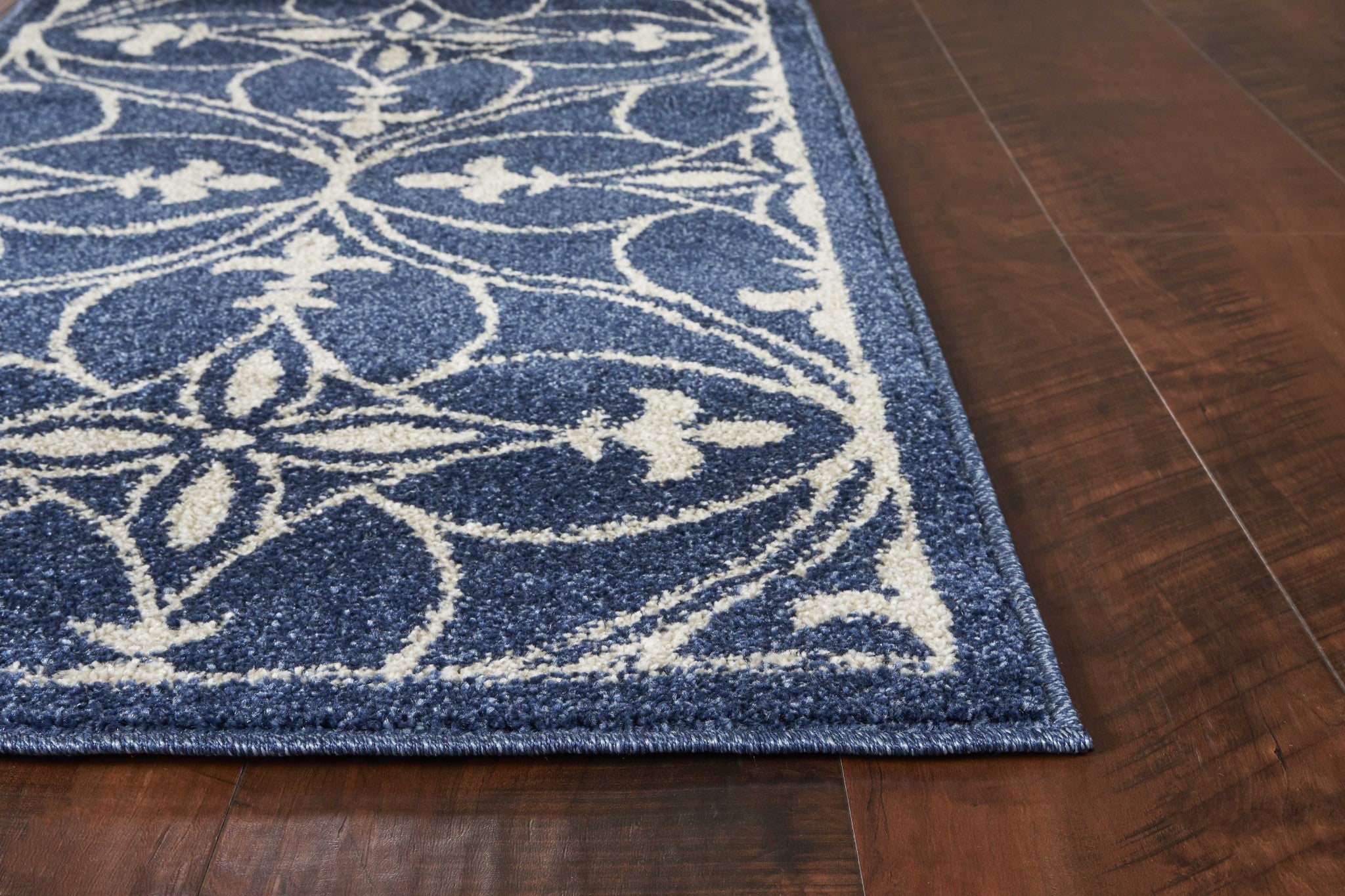 7' x 9' Denim Vintage Trellis UV Treated Indoor Area Rug Default Title