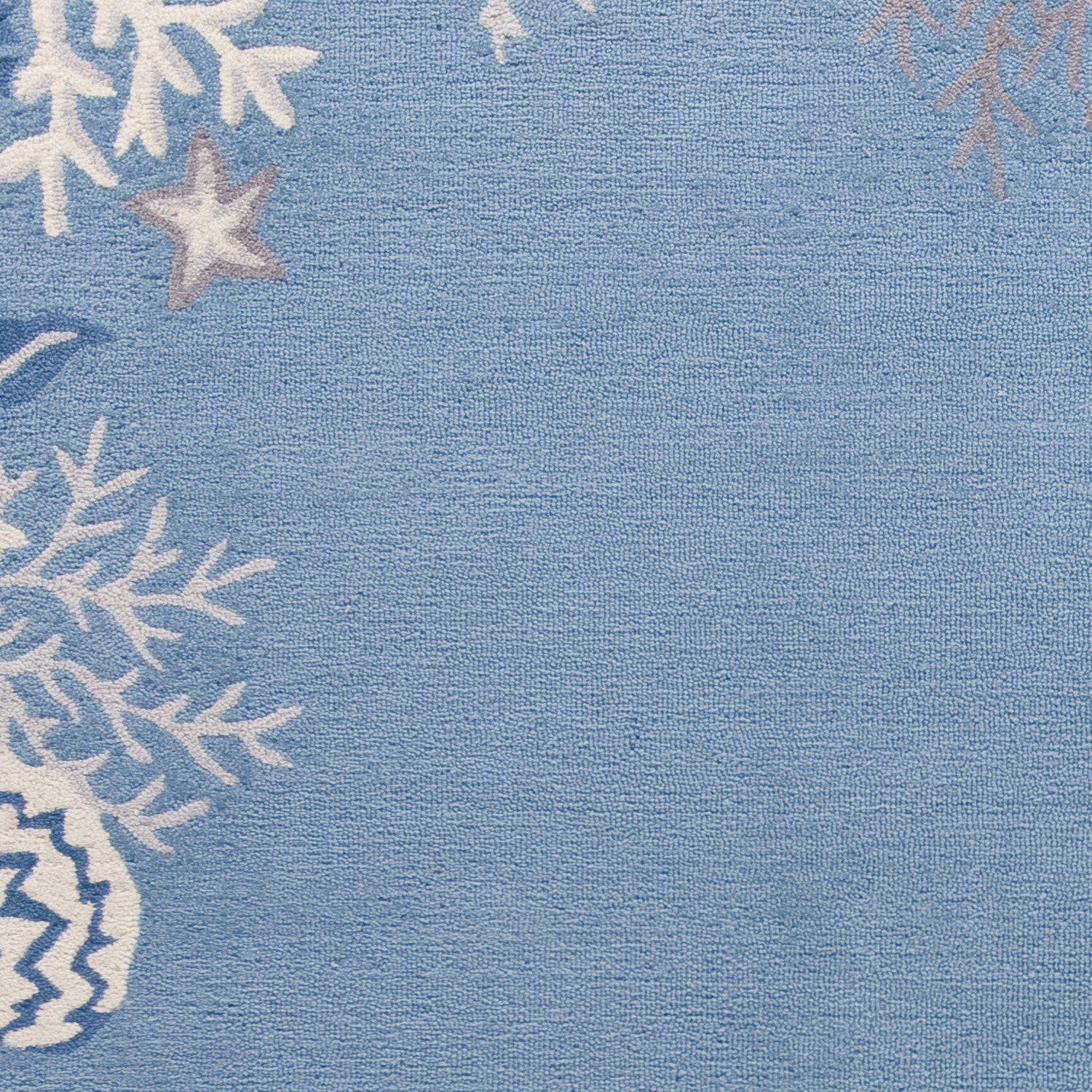 5'x8' Sea Blue Hand Hooked Bordered Coral Reef Indoor Area Rug