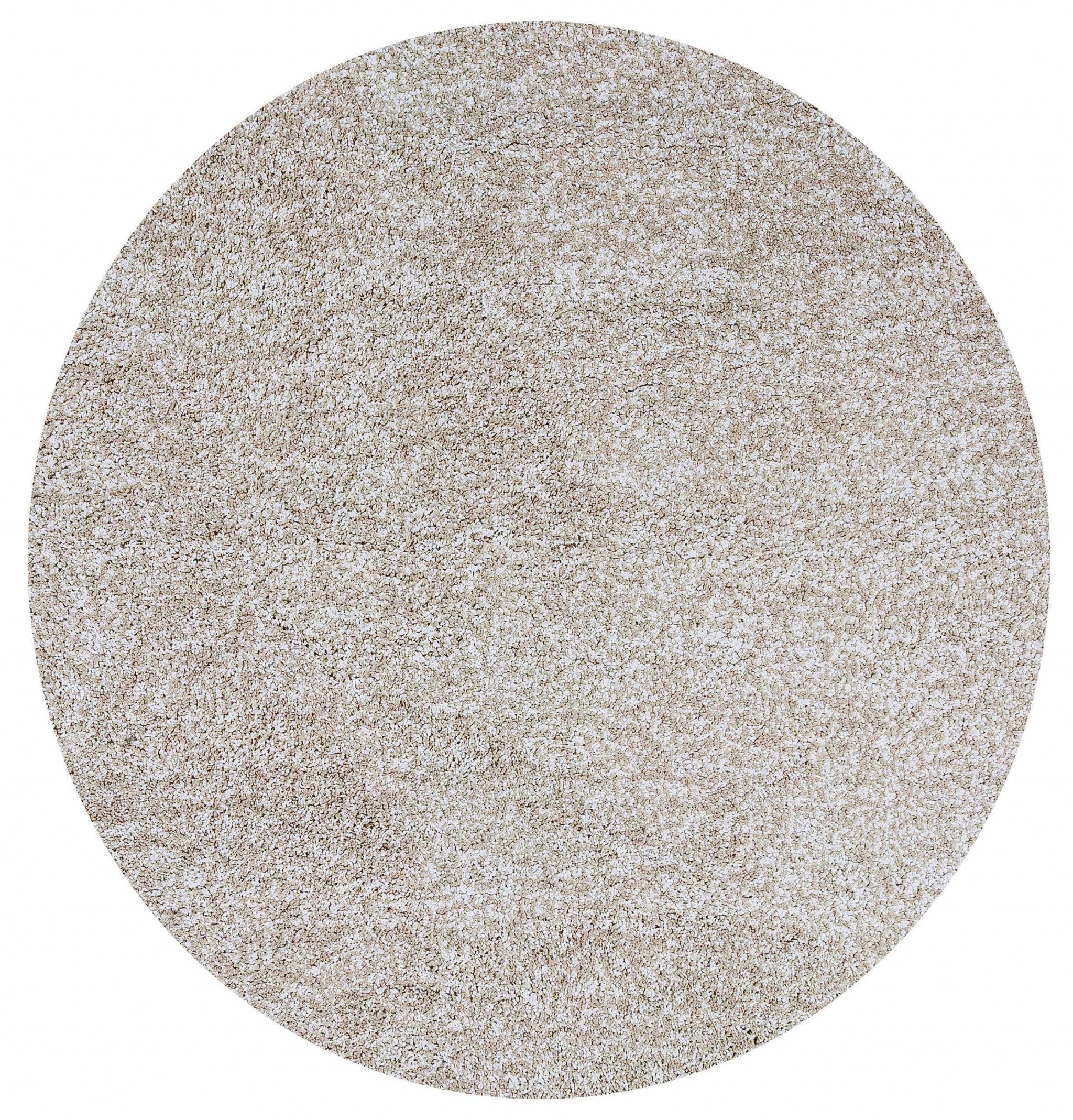 6' Ivory Heather Round Indoor Shag Rug