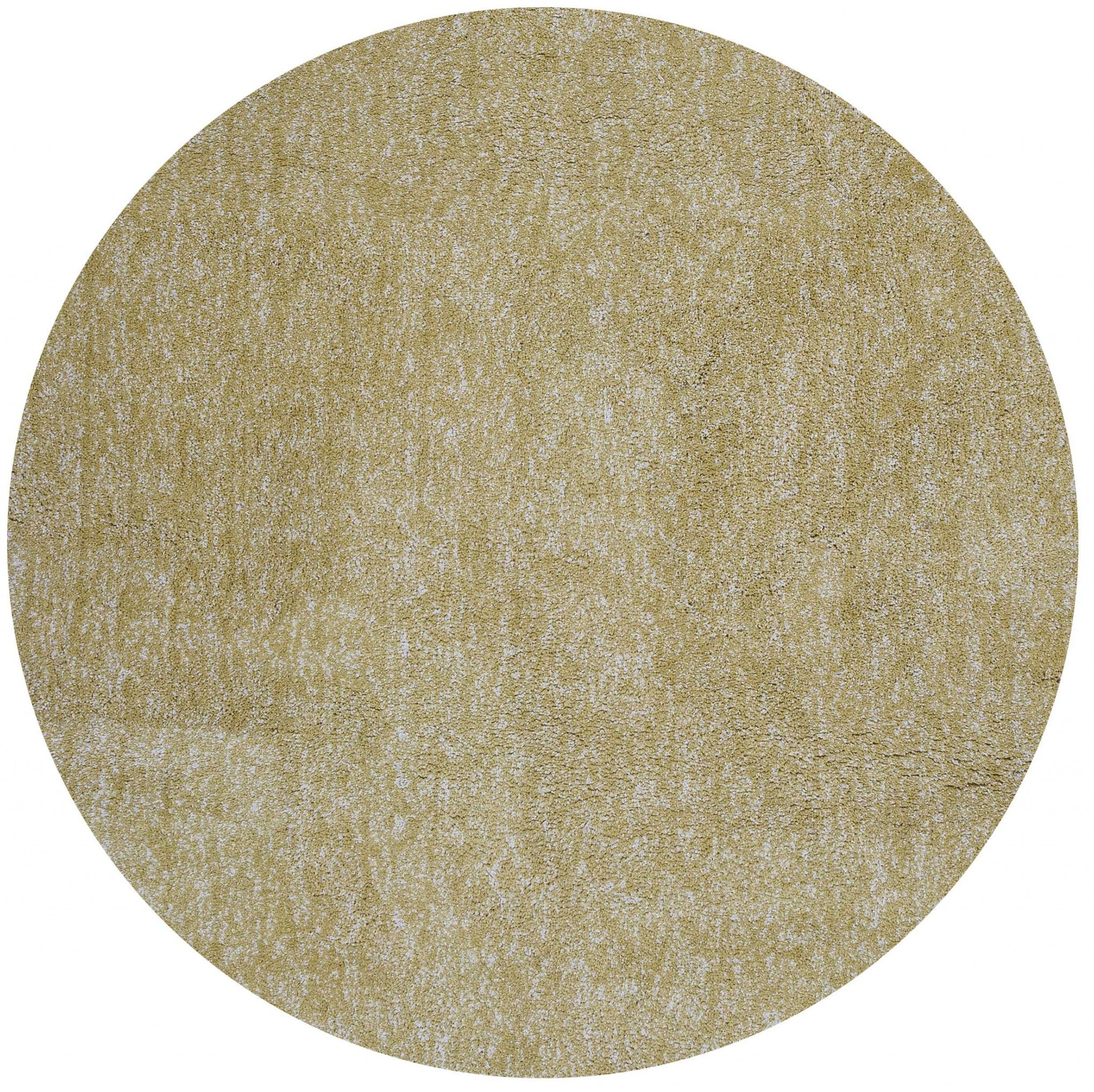 6' Yellow Heather Round Indoor Shag Rug Default Title