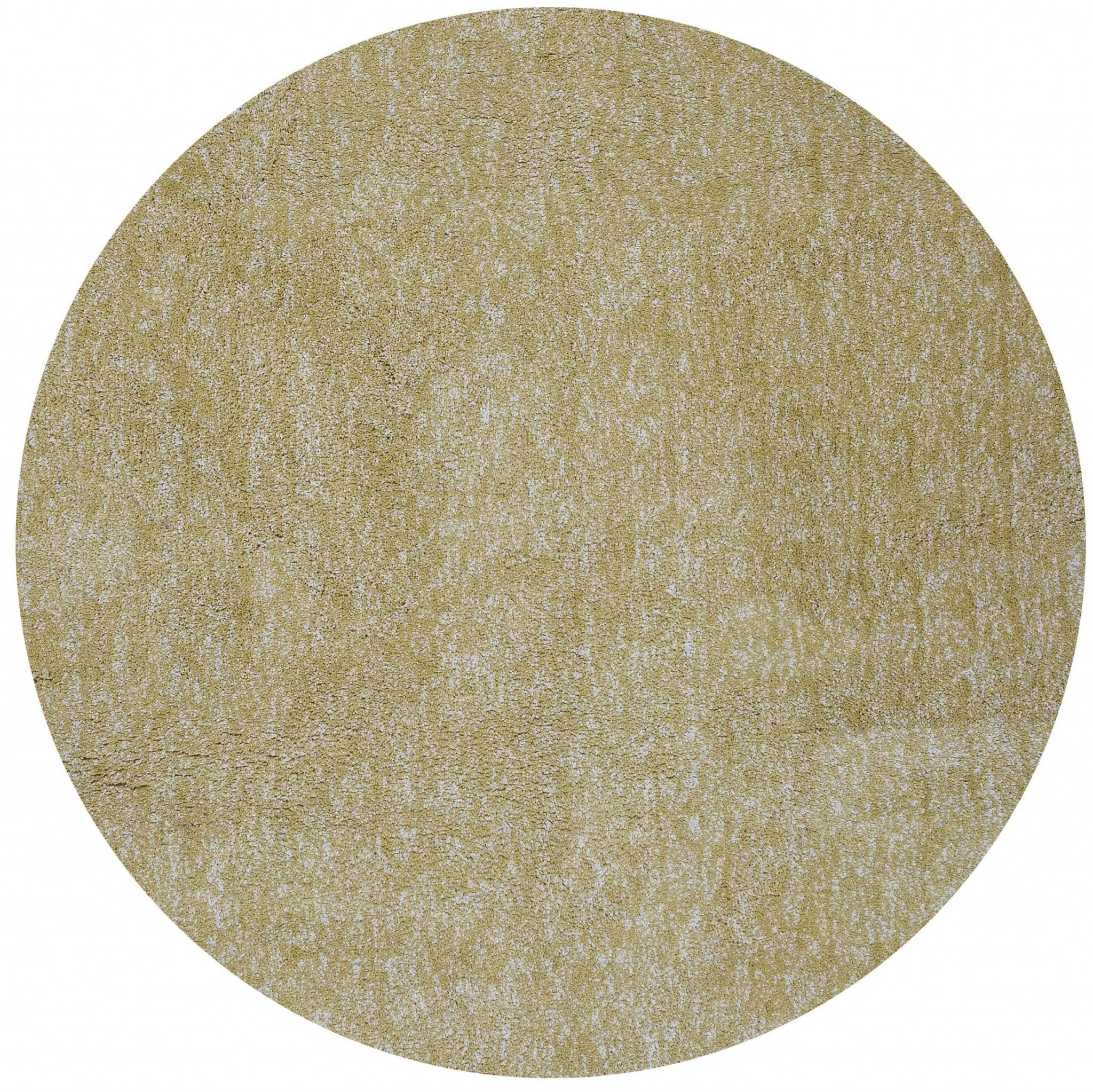 6' Yellow Heather Round Indoor Shag Rug