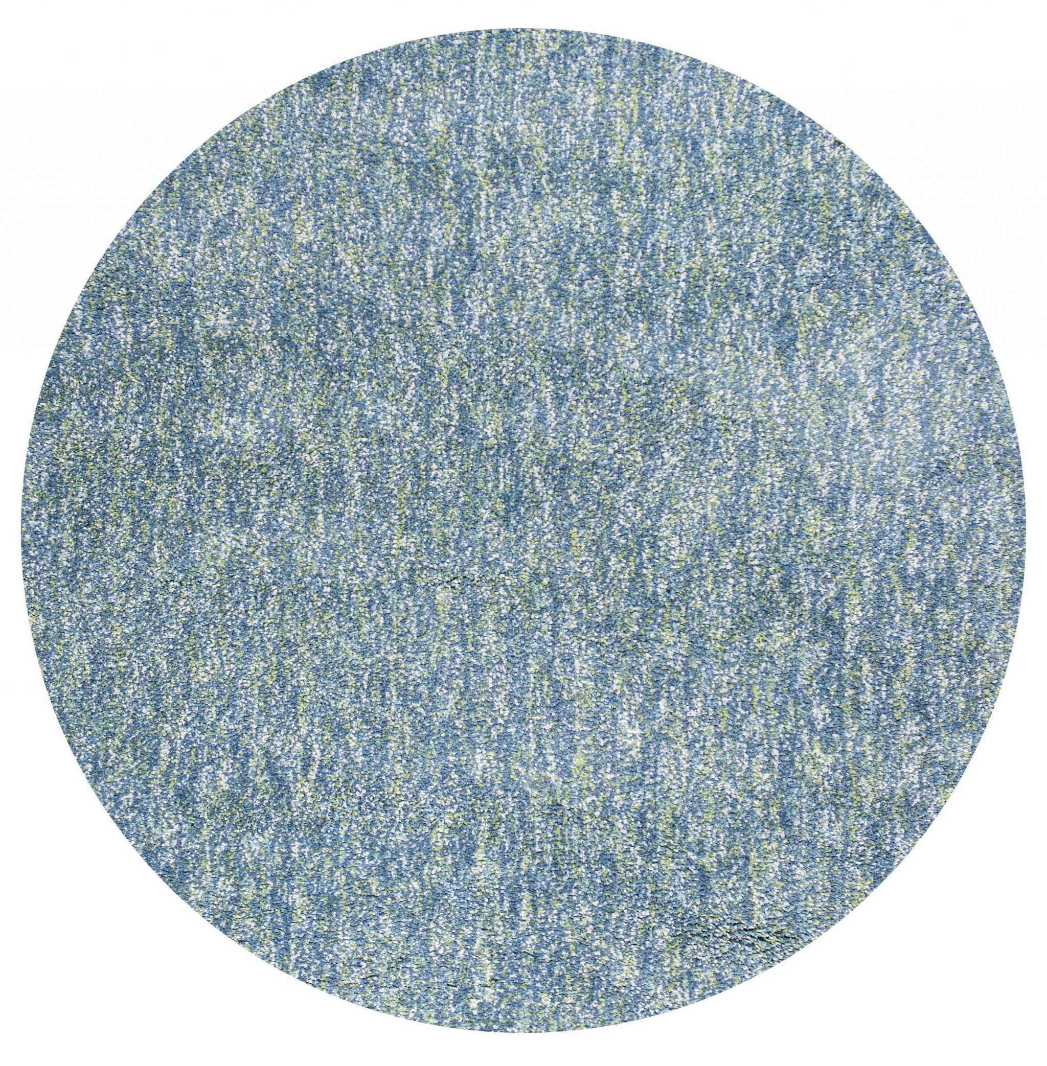 6' Seafoam Heather Round Indoor Shag Rug Default Title