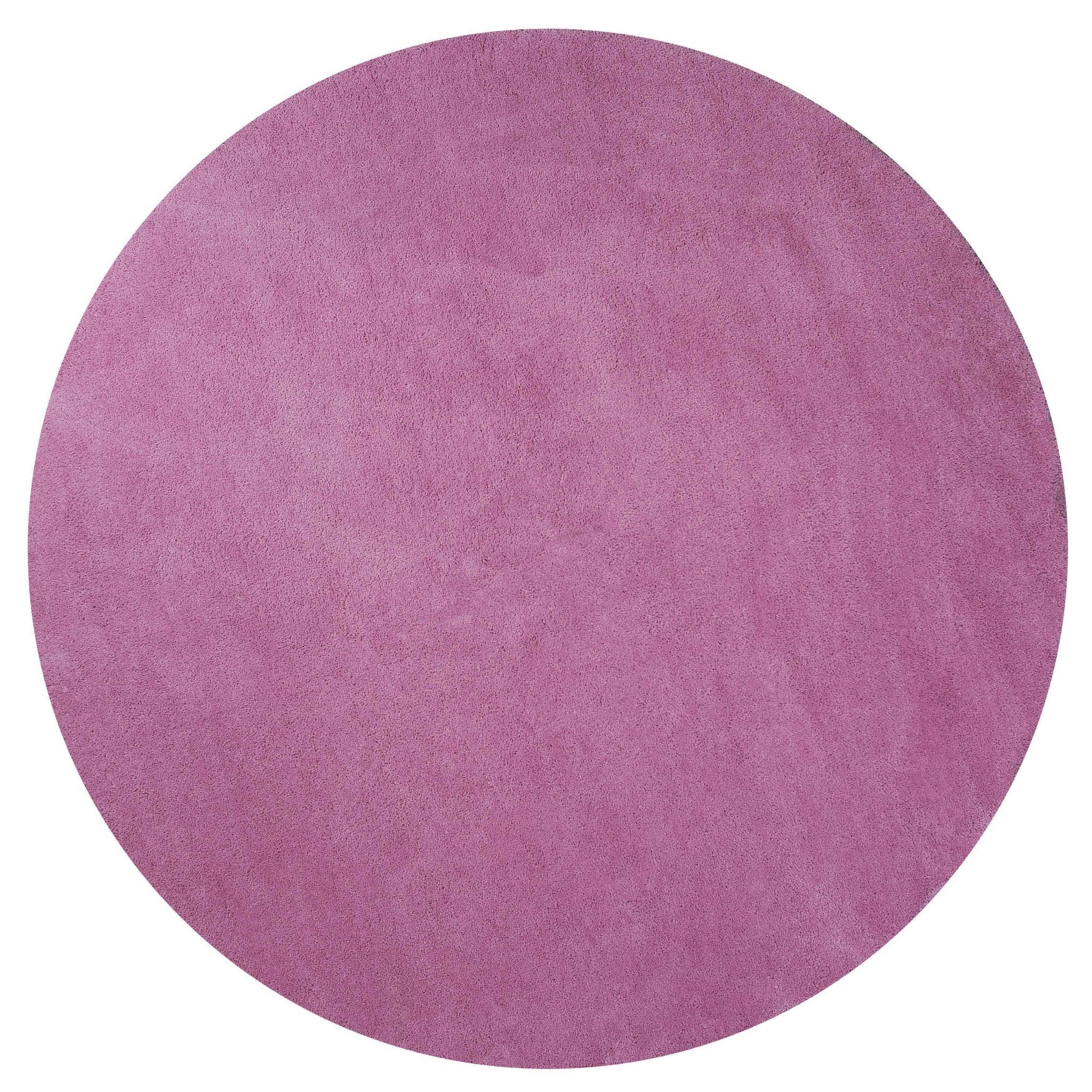 6' Round  Polyester Hot Pink Area Rug Default Title