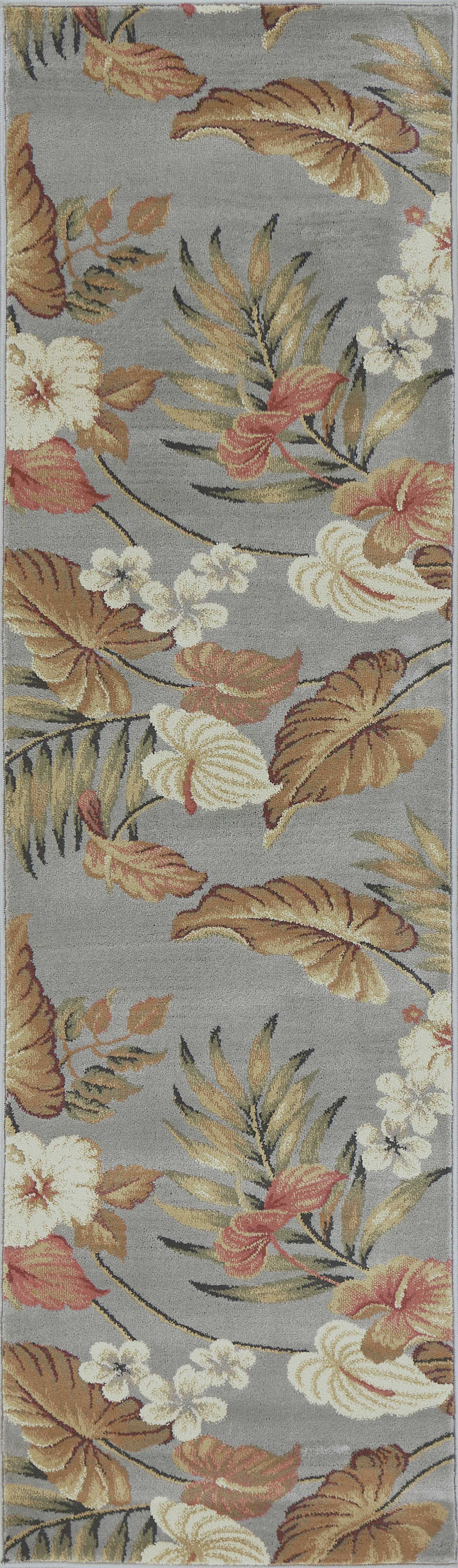 7' Round Slate Blue Winter Pine Trees Indoor Area Rug