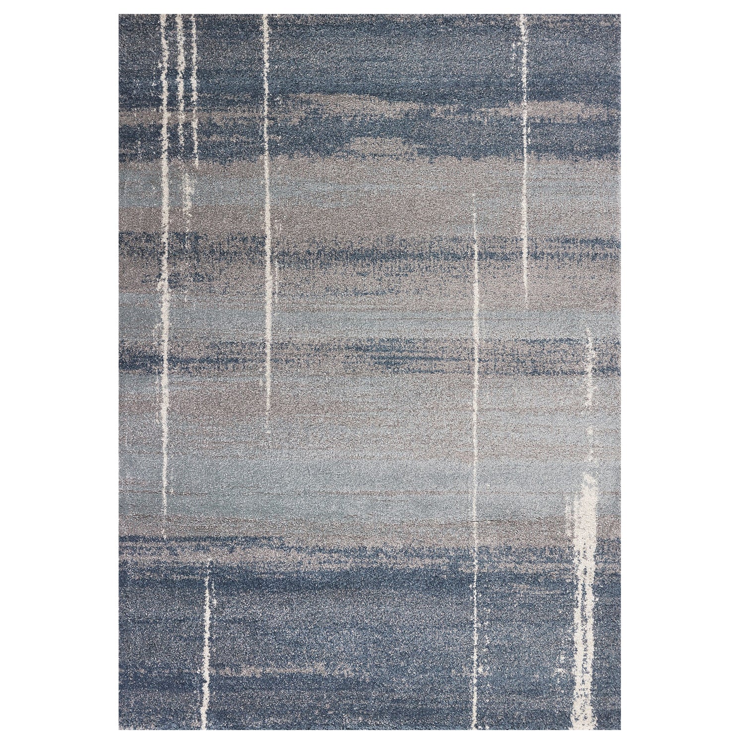 5'x8' Blue Grey Machine Woven Abstract Indoor Area Rug Default Title