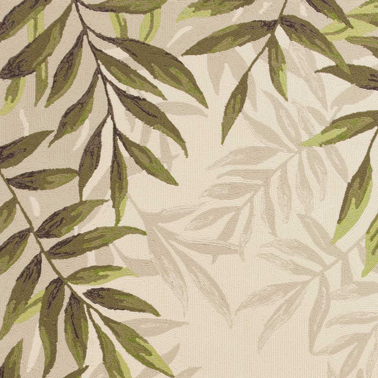 5' x 7' Sand Leaves UV Treated Indoor Outdoor Area Rug