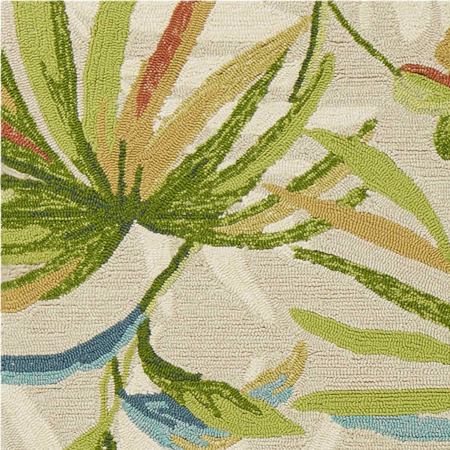 5'x8' Sand Ivory Hand Woven UV Treated Palm Tropical Indoor Outdoor Area Rug