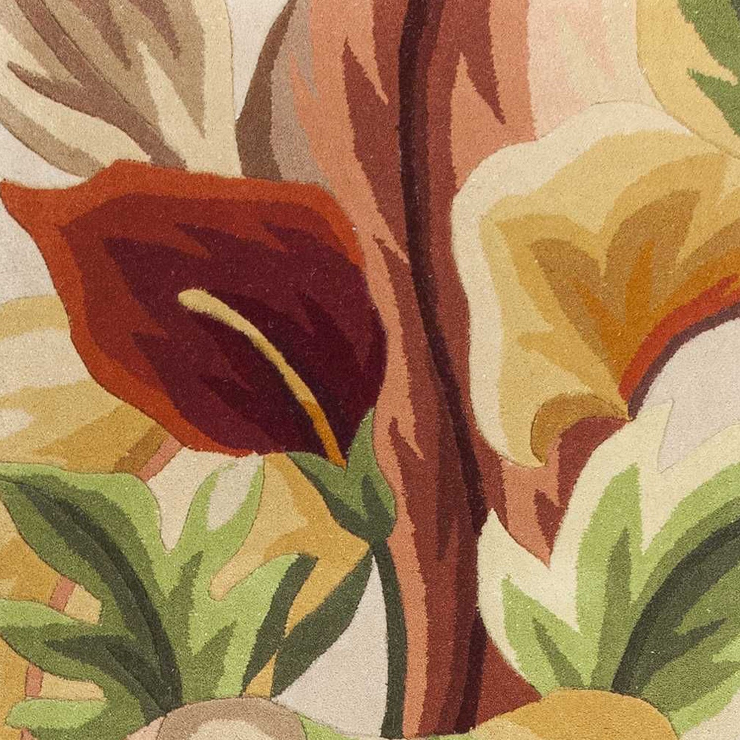 8' Ivory Hand Tufted Oversized Calla Lilies Indoor Runner Rug