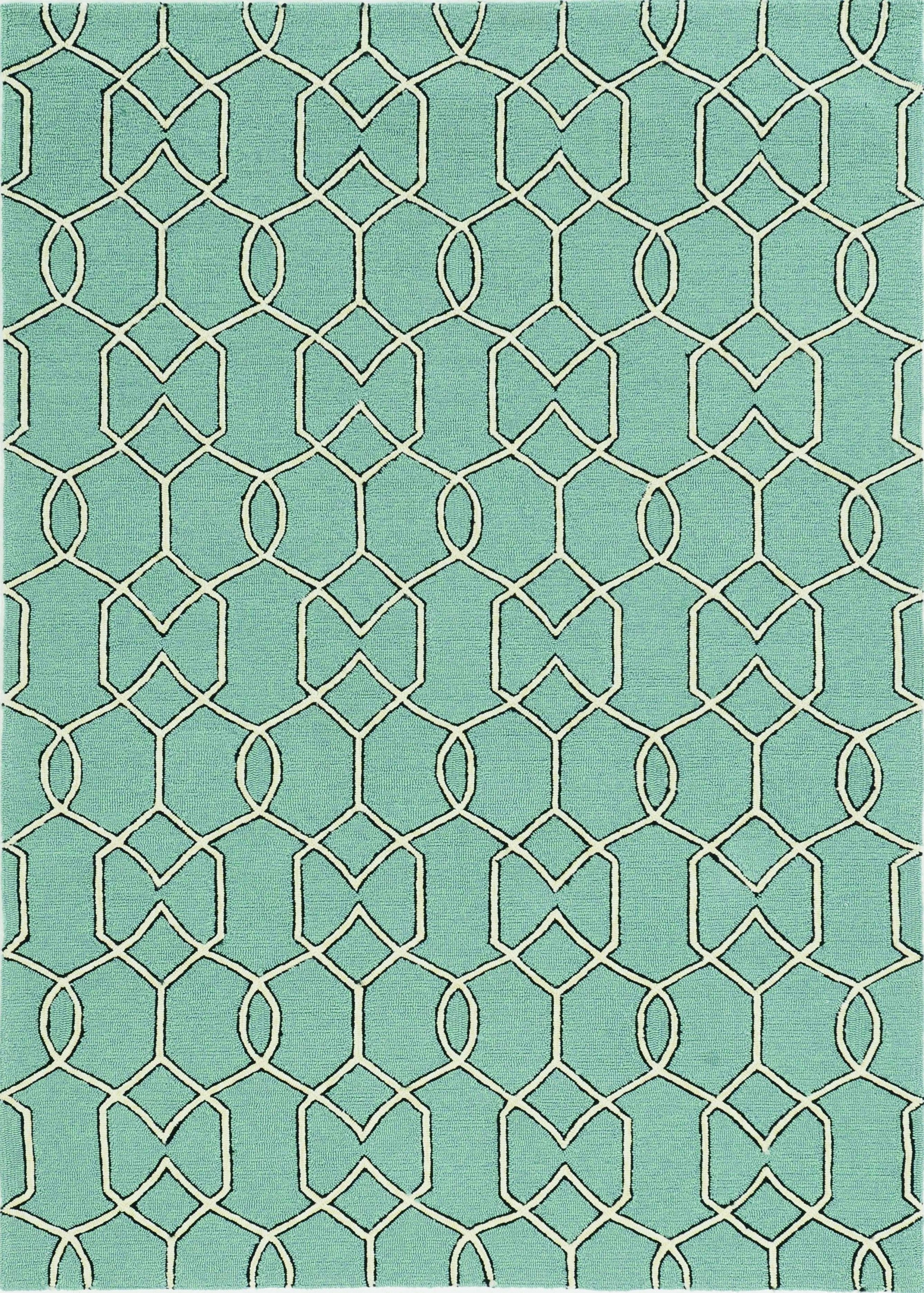 5' x 7' Spa Geometric Trellis UV Treated Indoor Area Rug Default Title