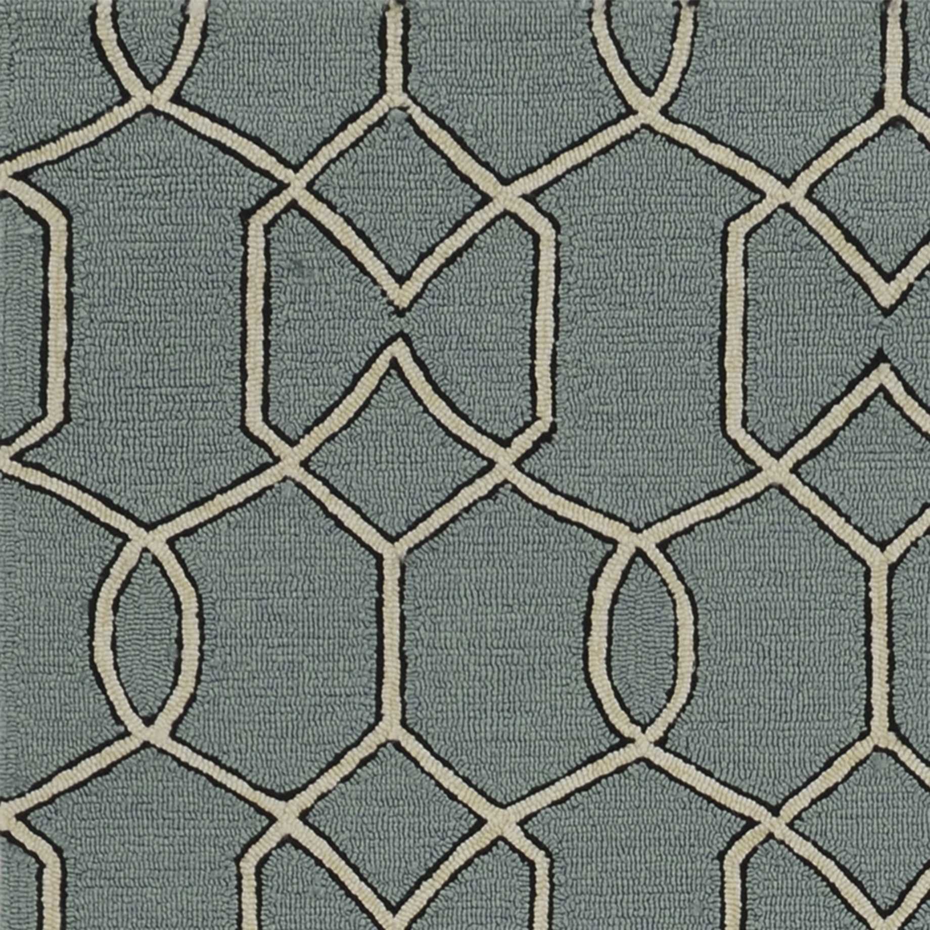5' x 7' Spa Geometric Trellis UV Treated Indoor Area Rug