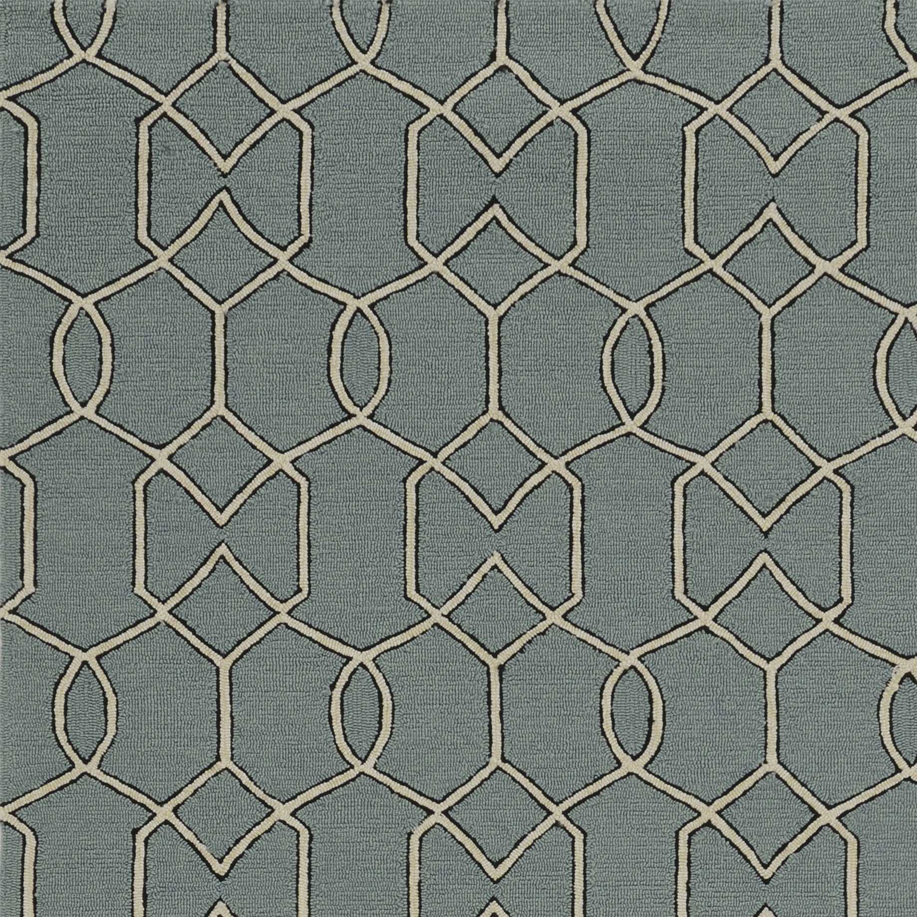 5' x 7' Spa Geometric Trellis UV Treated Indoor Area Rug