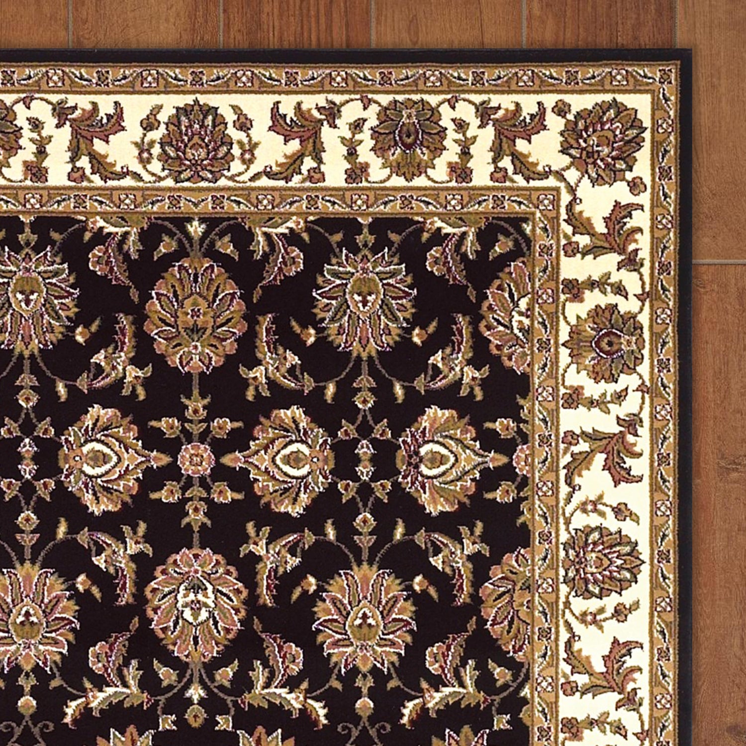 Black Ivory Machine Woven Traditional Octagon Indoor Area Rug Default Title
