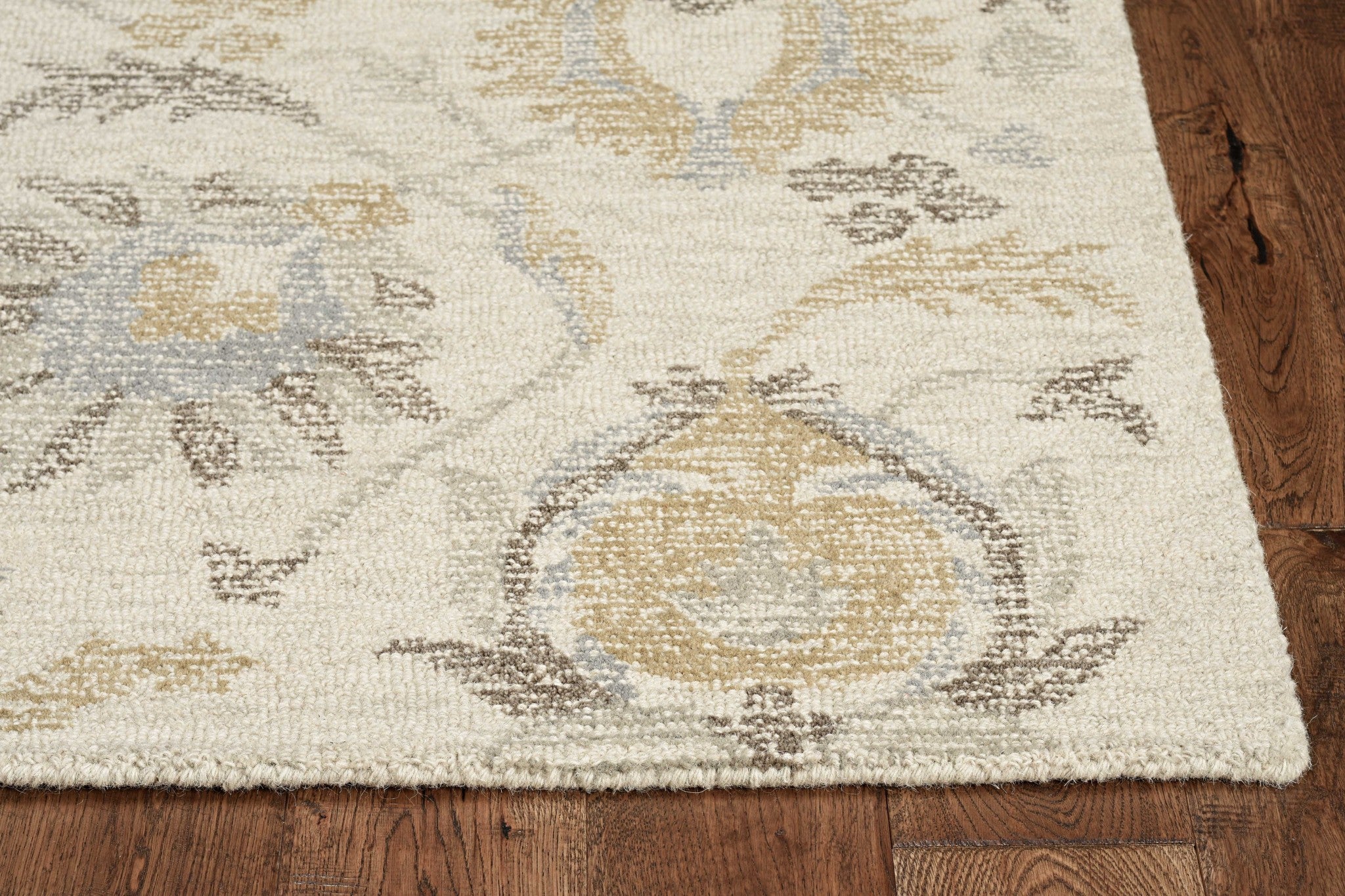 Ivory Octagon Floral Vines Area Rug Default Title