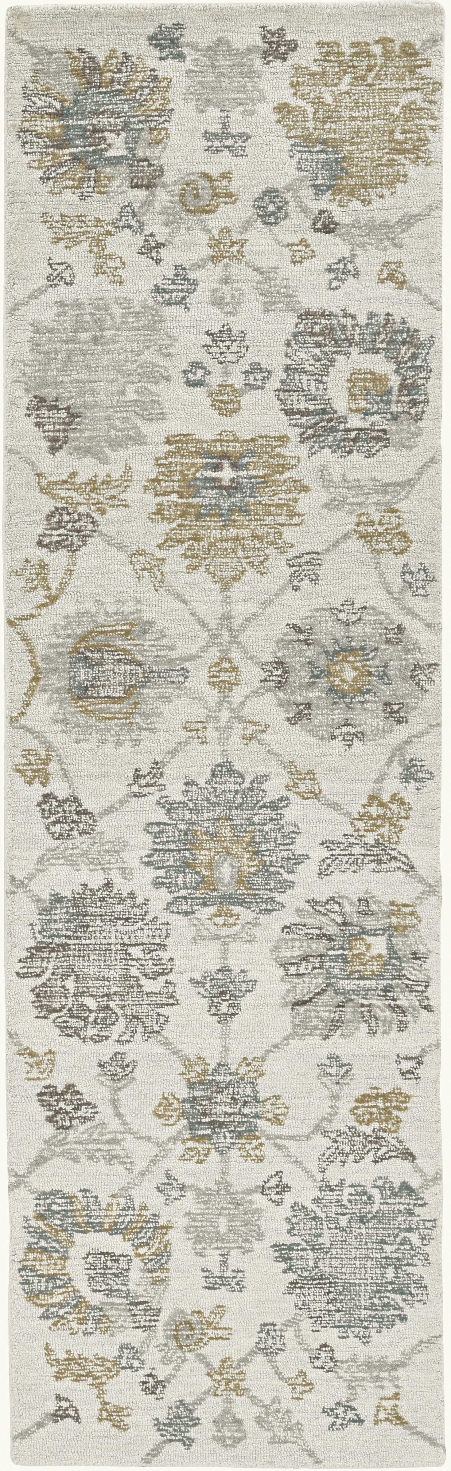 Ivory Octagon Floral Vines Area Rug Default Title
