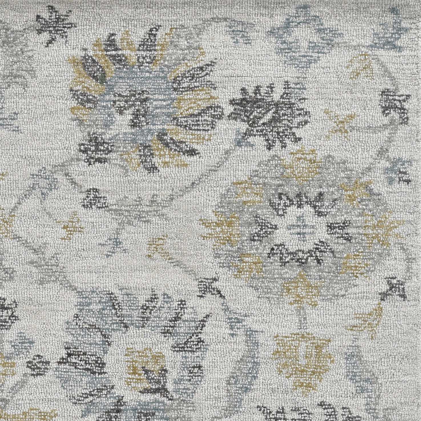 Ivory Octagon Floral Vines Area Rug Default Title