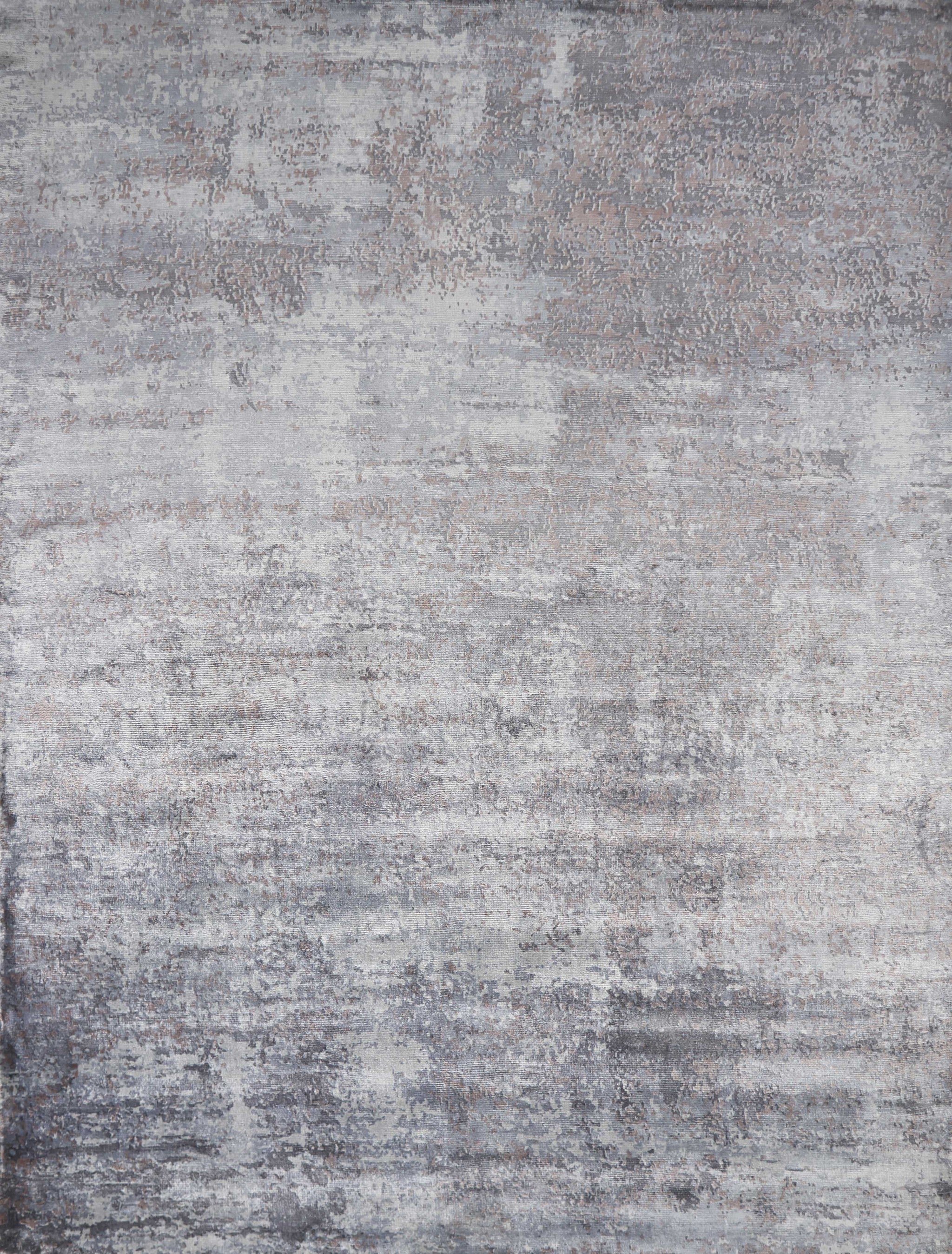 3'x5' Slate Grey Hand Loomed Abstract Brushstroke Indoor Area Rug Default Title
