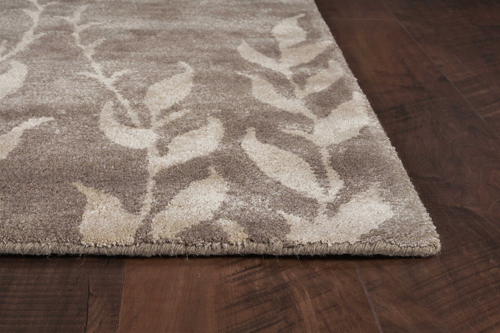 3' x 5' Wool & Viscose Blend Beige Area Rug