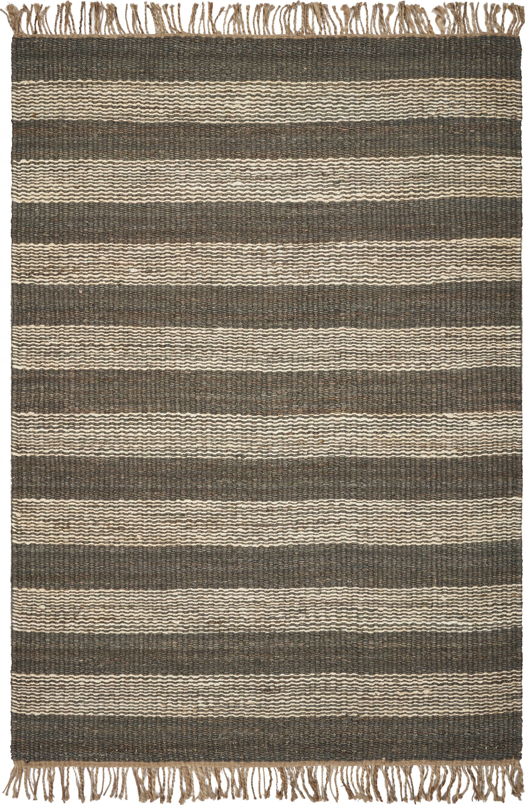 5' x 7' Jute Slate Ivory Area Rug Default Title