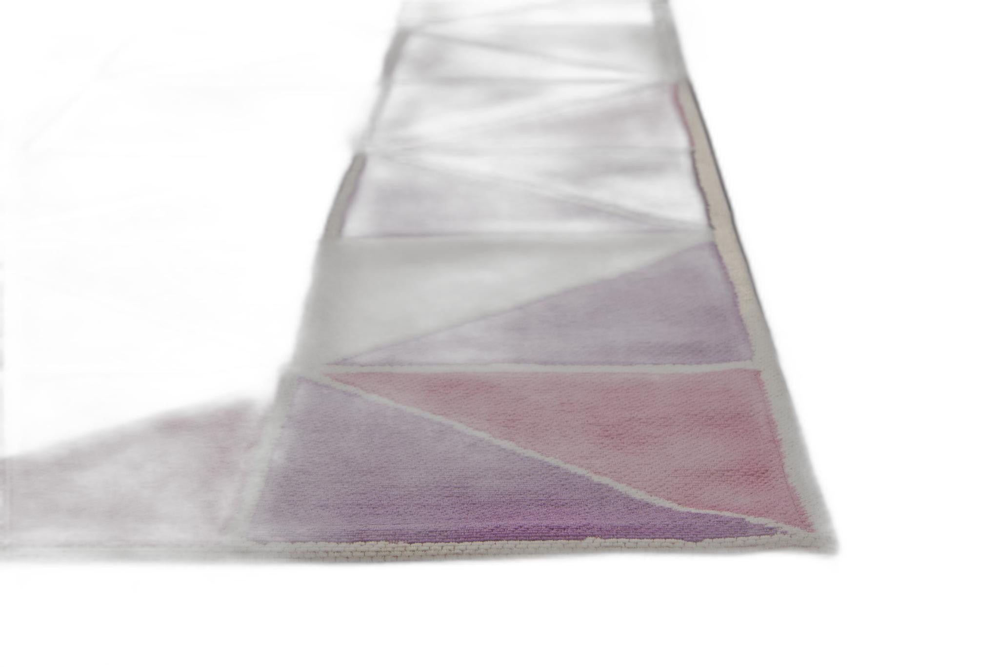 6'7 x 9'6 Polyester Ivory Pink Area Rug