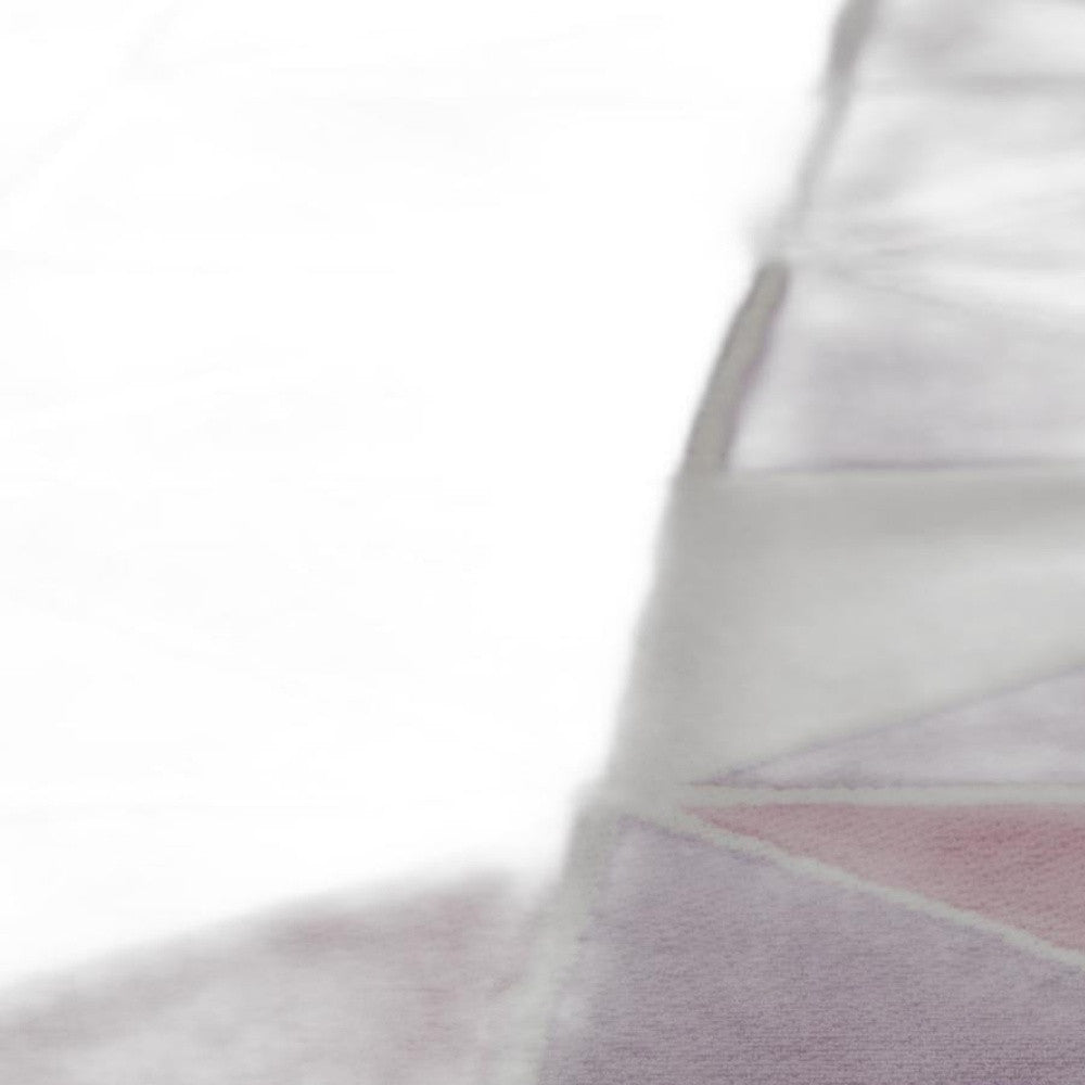 6'7 x 9'6 Polyester Ivory Pink Area Rug