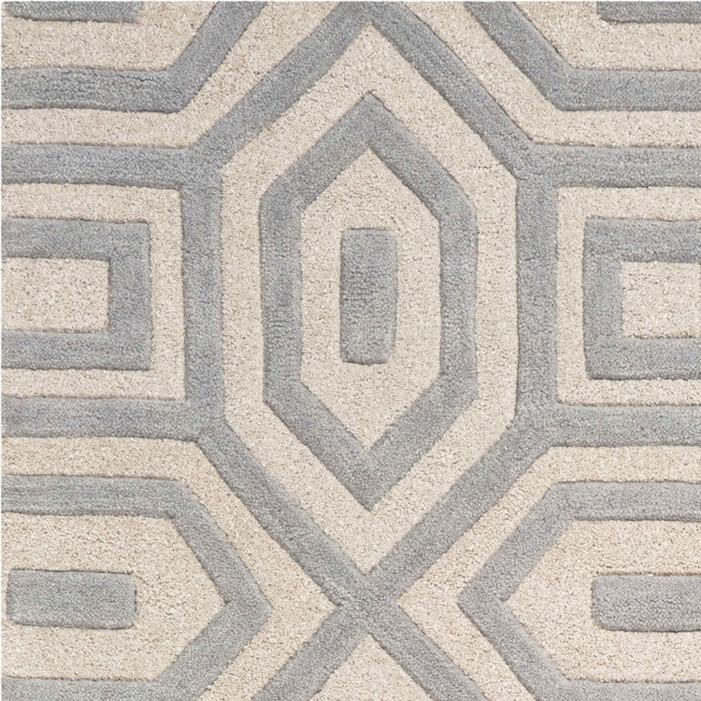 5'x8' Grey Hand Tufted Geometric Indoor Area Rug