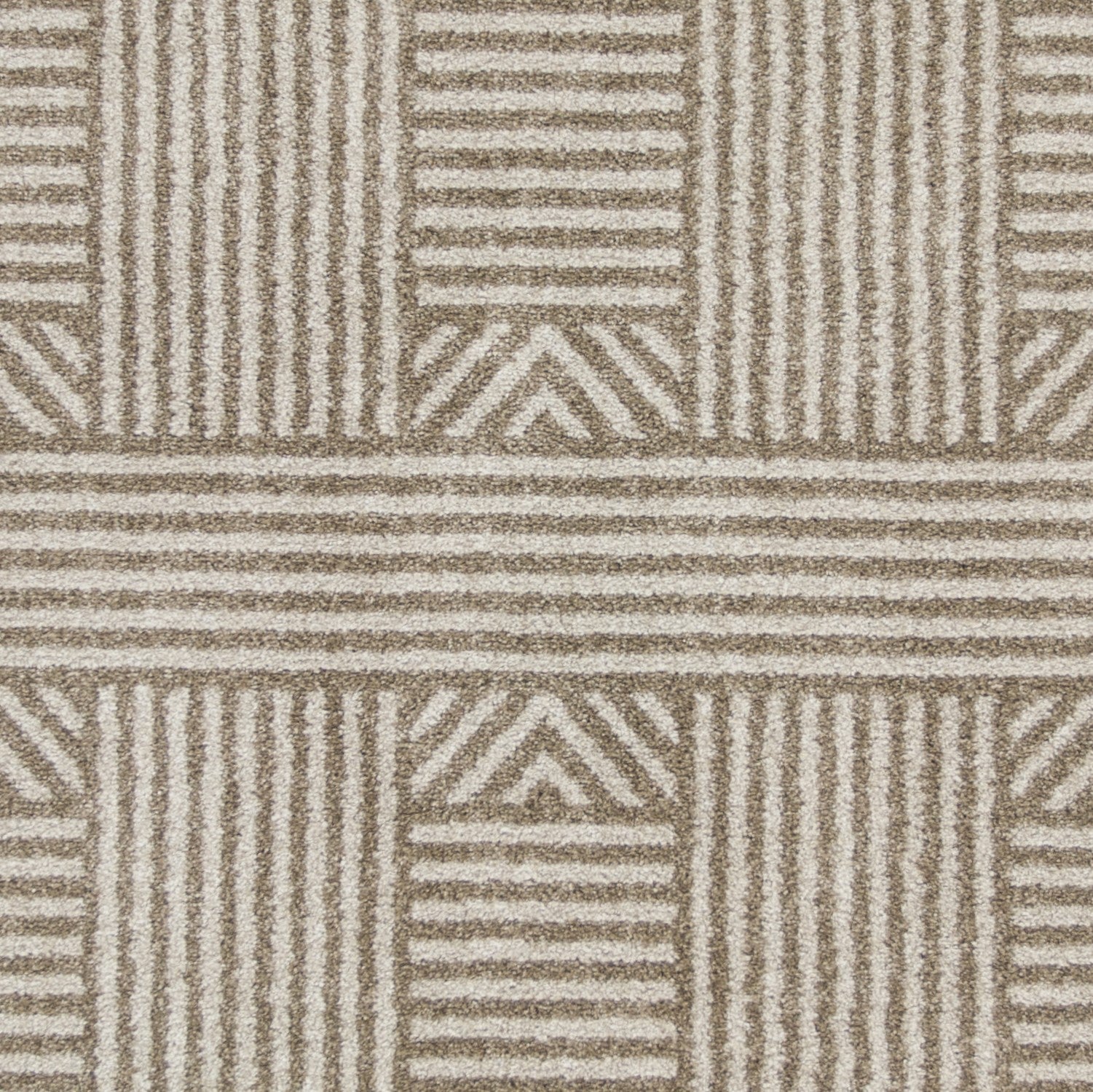 2' x 3' Beige Geometric Lines UV Treated Accent Rug